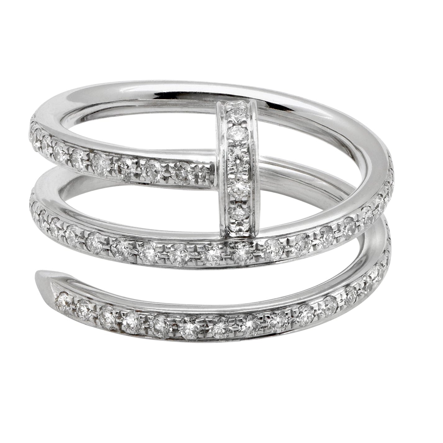 Cartier Juste un Clou Nail Diamond Ring in 18k White Gold – V47842 Vivid Diamonds