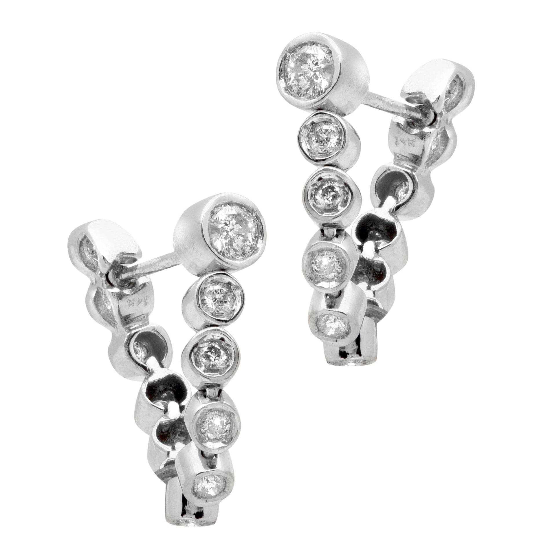 14K White Gold Diamond Stud Earrings with 0.46 Carats Round Brilliant Cut by Vivid Diamonds, showcasing elegant design and sophisticated sparkle.