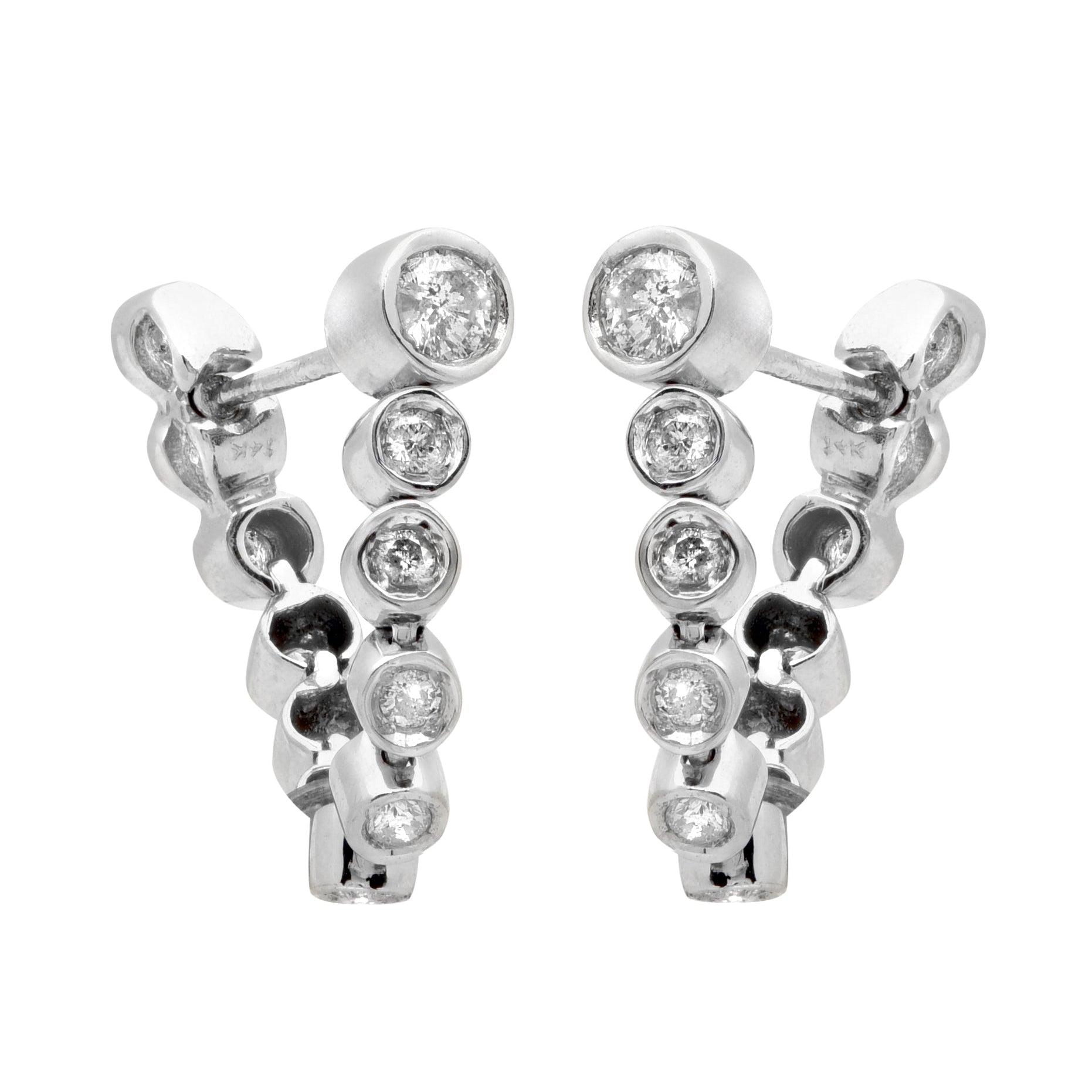 Elegant 14K White Gold Diamond Stud Earrings with 0.46 Carats Round Brilliant Cut from Vivid Diamonds, featuring a timeless and luxurious aesthetic.
