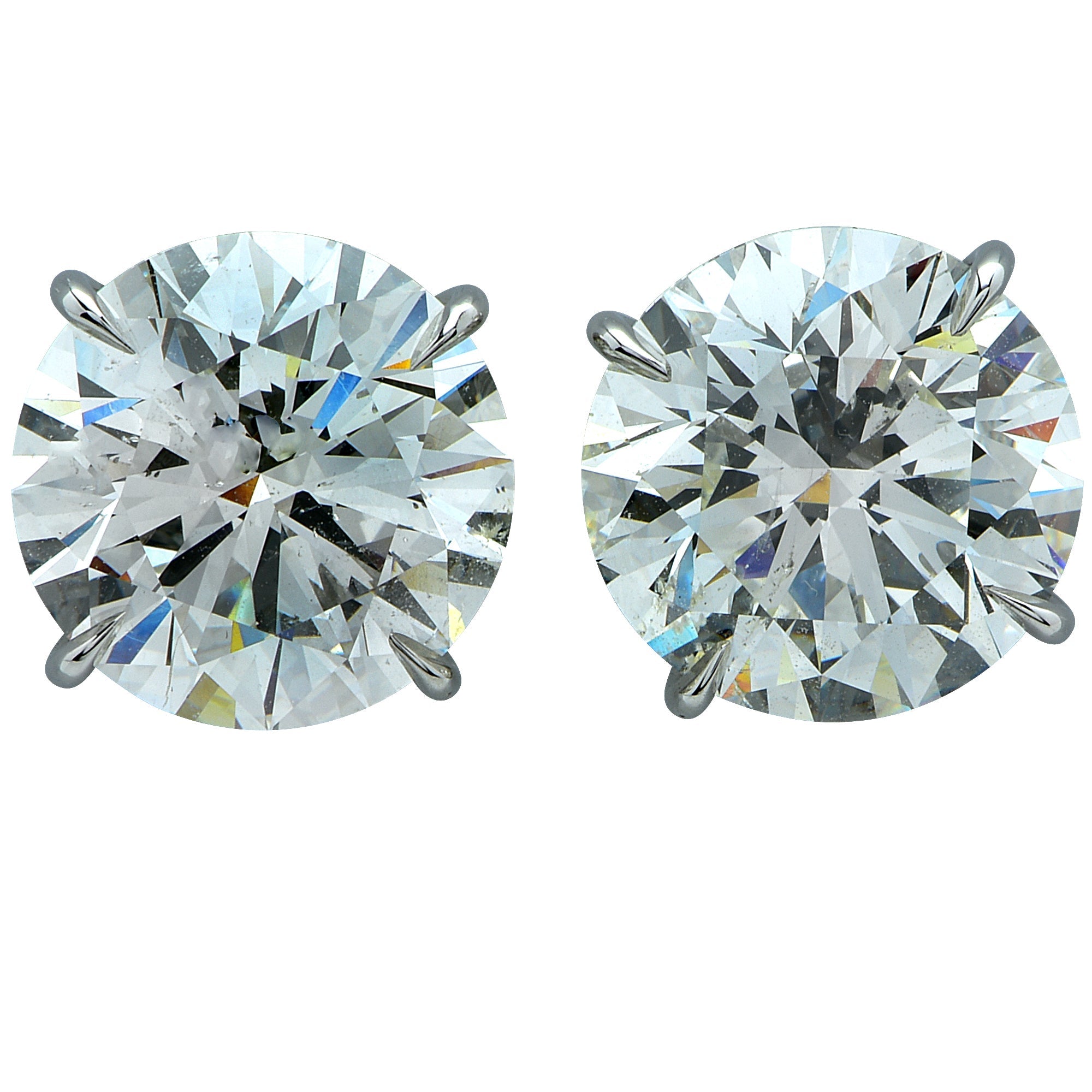Stunning VIVID 4.02ct GIA-Certified Round Brilliant Diamond Stud Earrings in Platinum showcasing exceptional brilliance and elegance from Vivid Diamonds.