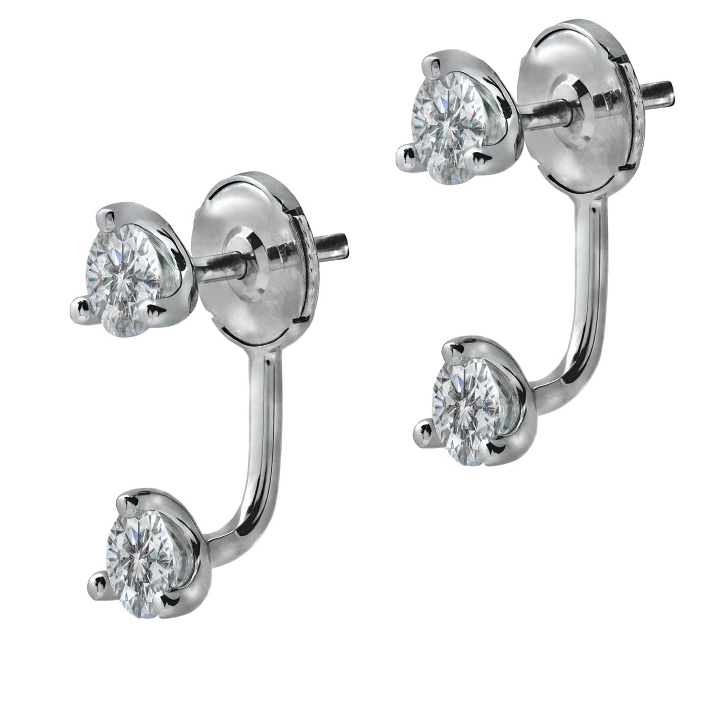 18k White Gold Diamond Stud & Dangle Earrings – V49326 Vivid Diamonds
