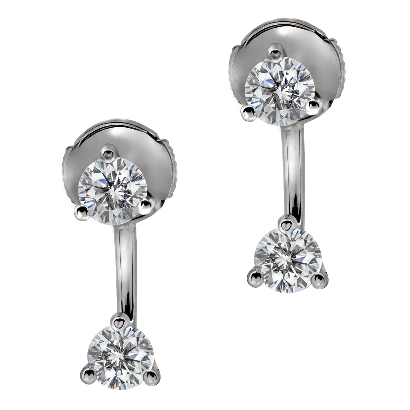 18k White Gold Diamond Stud & Dangle Earrings – V49326 Vivid Diamonds