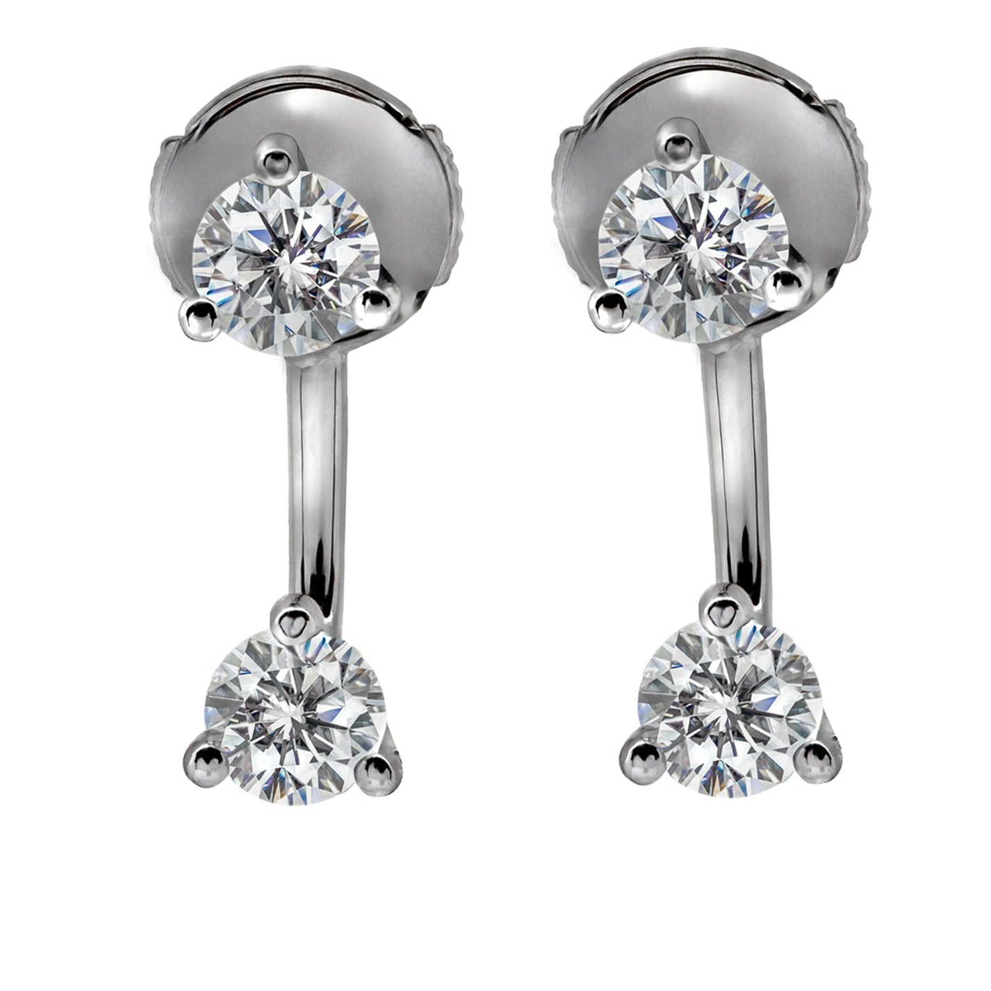 18k White Gold Diamond Stud & Dangle Earrings – V49326 Vivid Diamonds