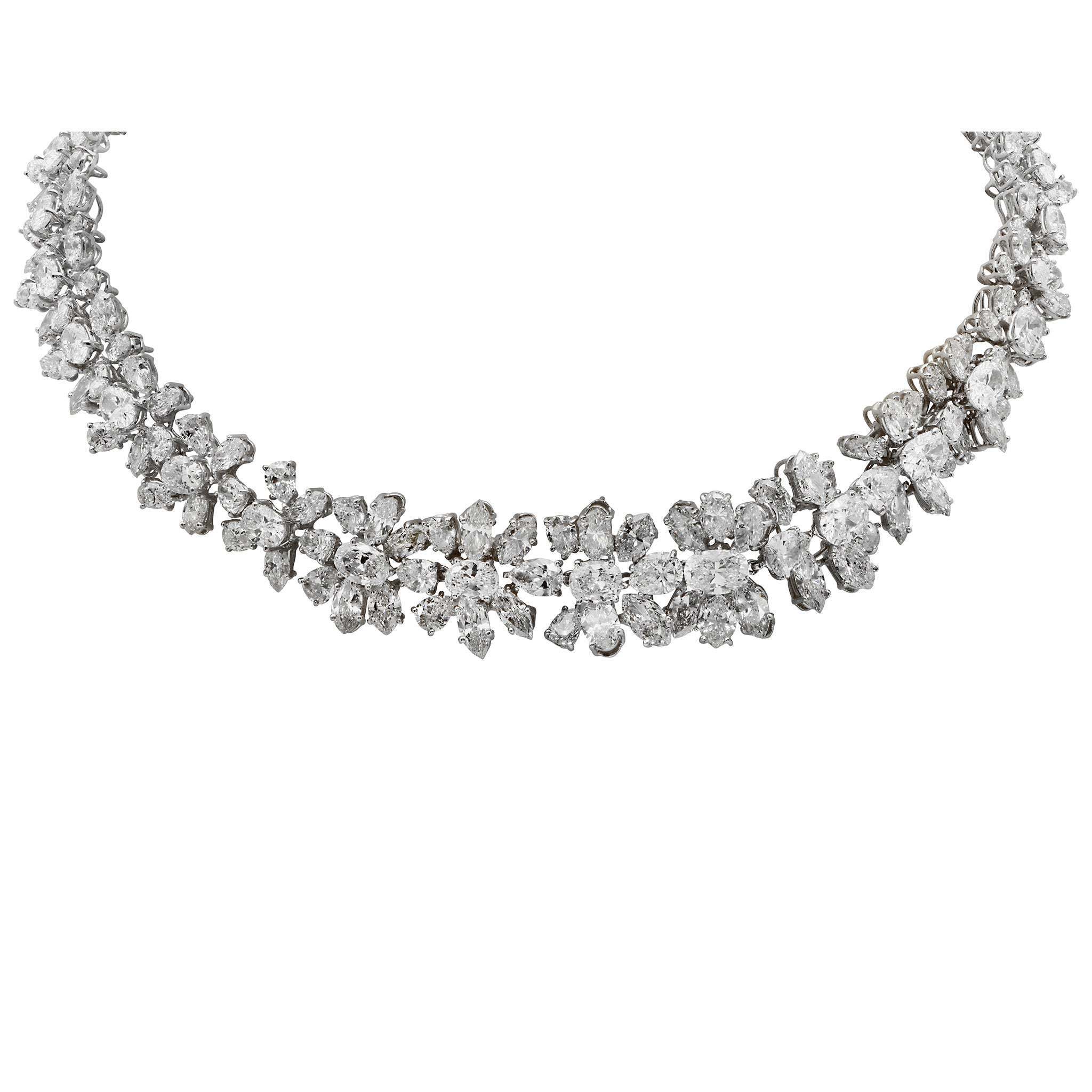 VIVID 80 Carat Mixed-Cut VVS Diamond Necklace in Platinum - V49392 Vivid Diamonds