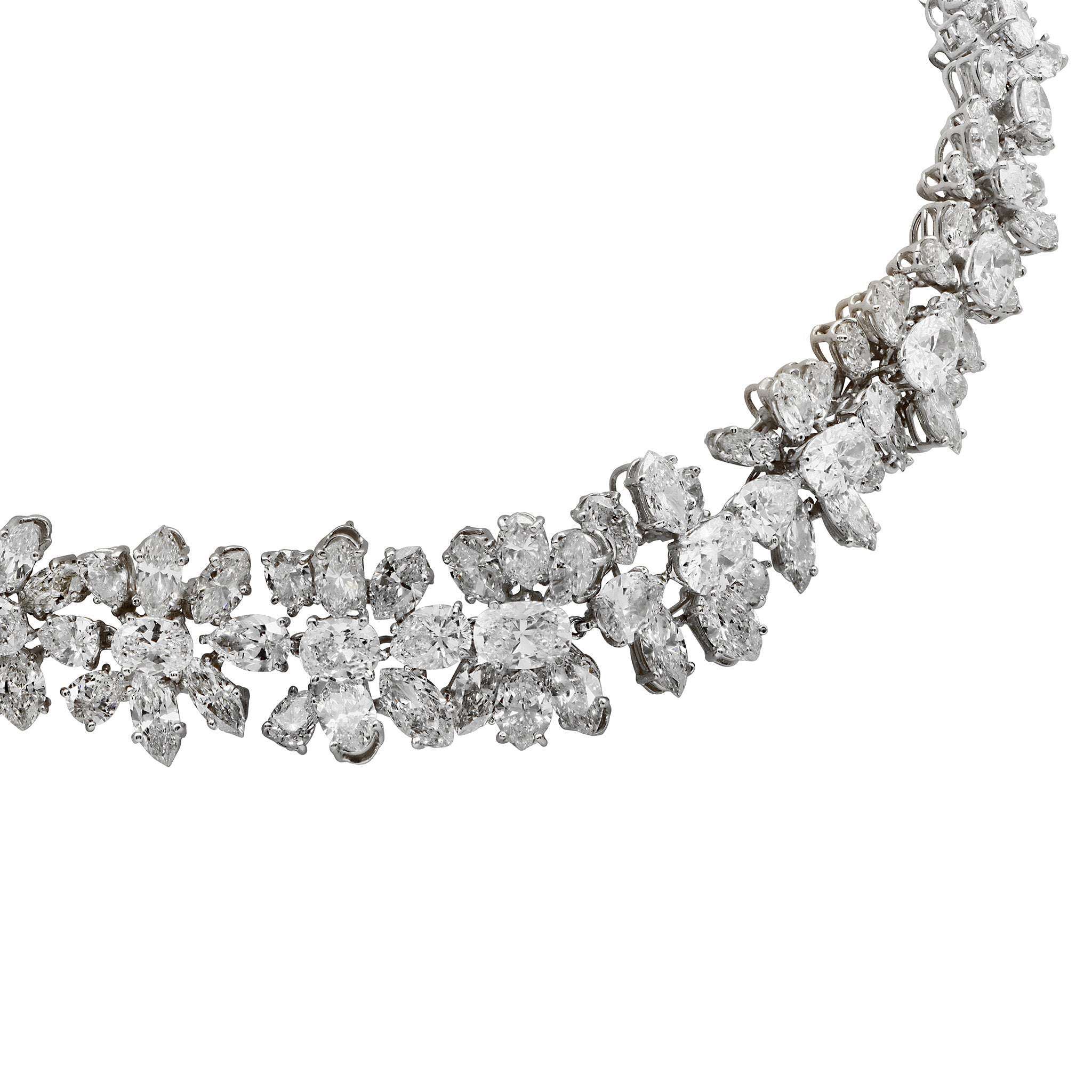 VIVID 80 Carat Mixed-Cut VVS Diamond Necklace in Platinum - V49392 Vivid Diamonds