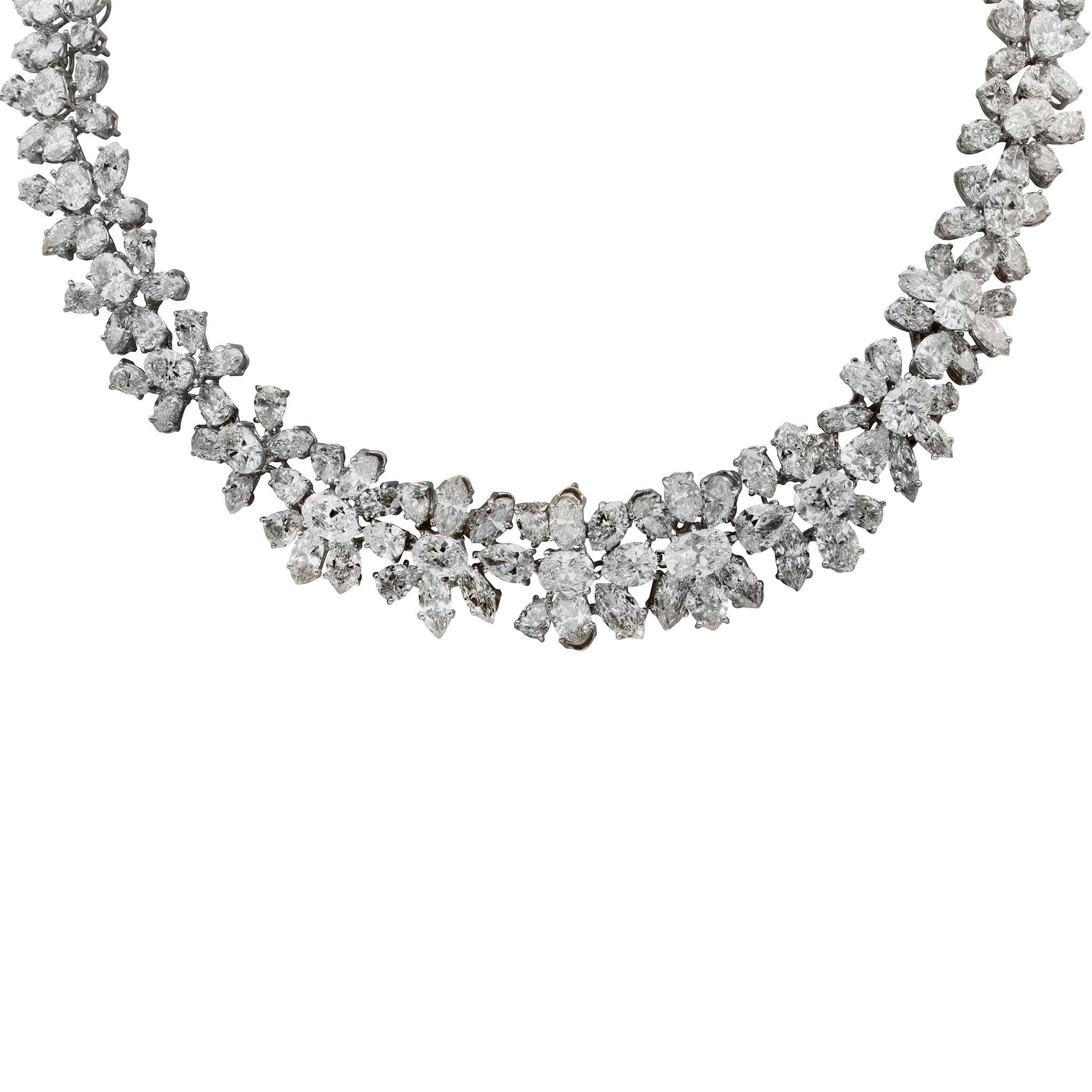 VIVID 80 Carat Mixed-Cut VVS Diamond Necklace in Platinum - V49392 Vivid Diamonds