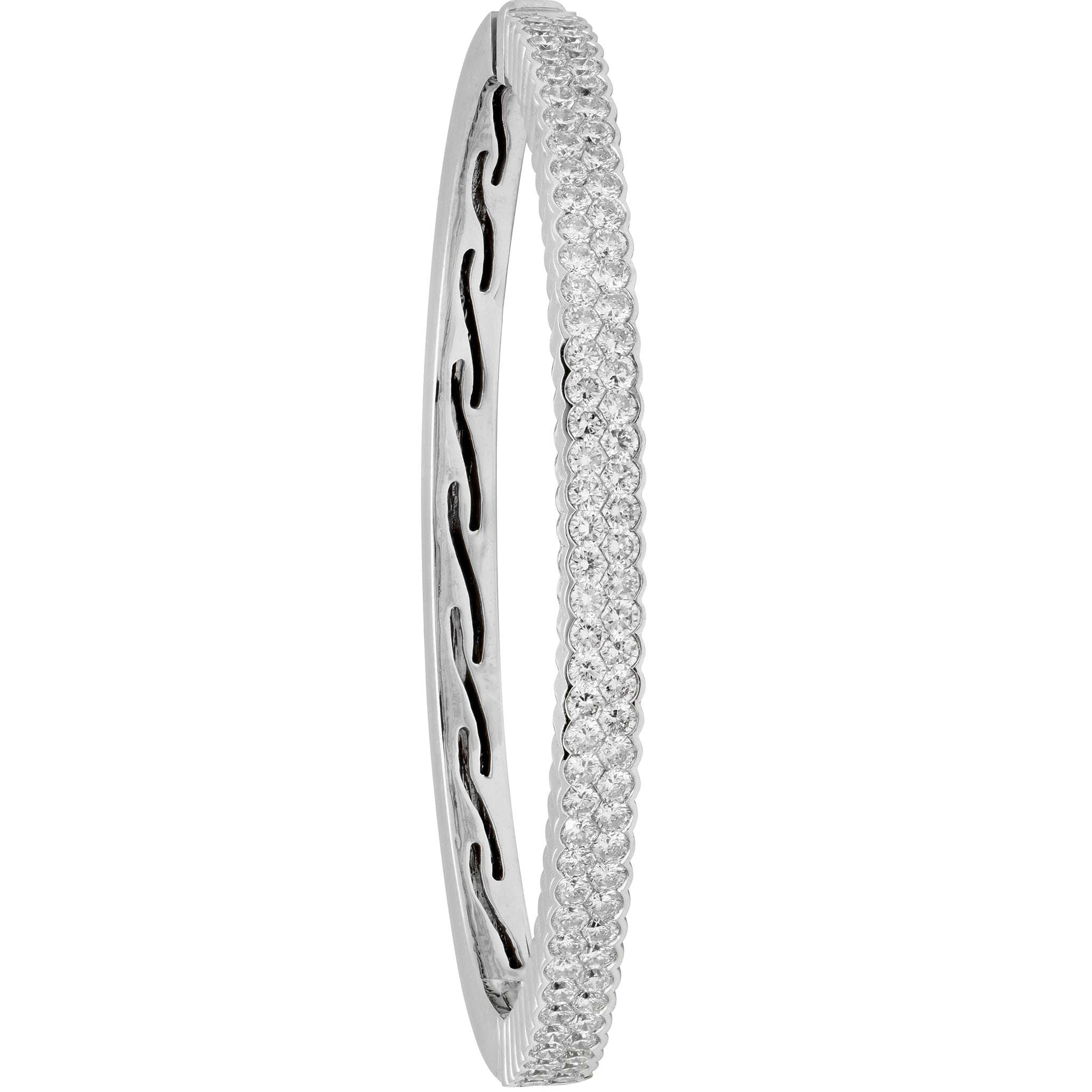 18k White Gold and Diamond Bangle - V49400 Vivid Diamonds