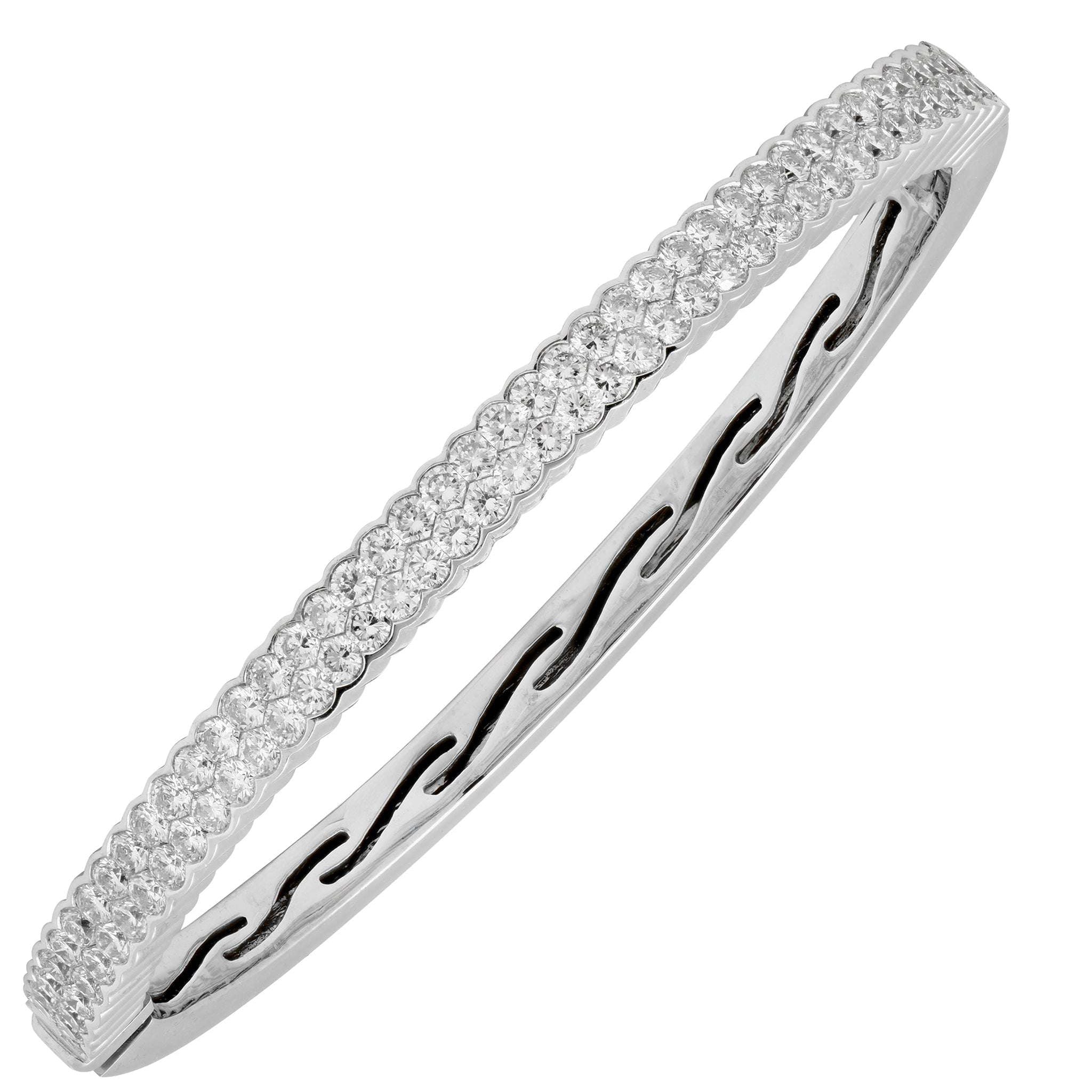 18k White Gold and Diamond Bangle - V49400 Vivid Diamonds