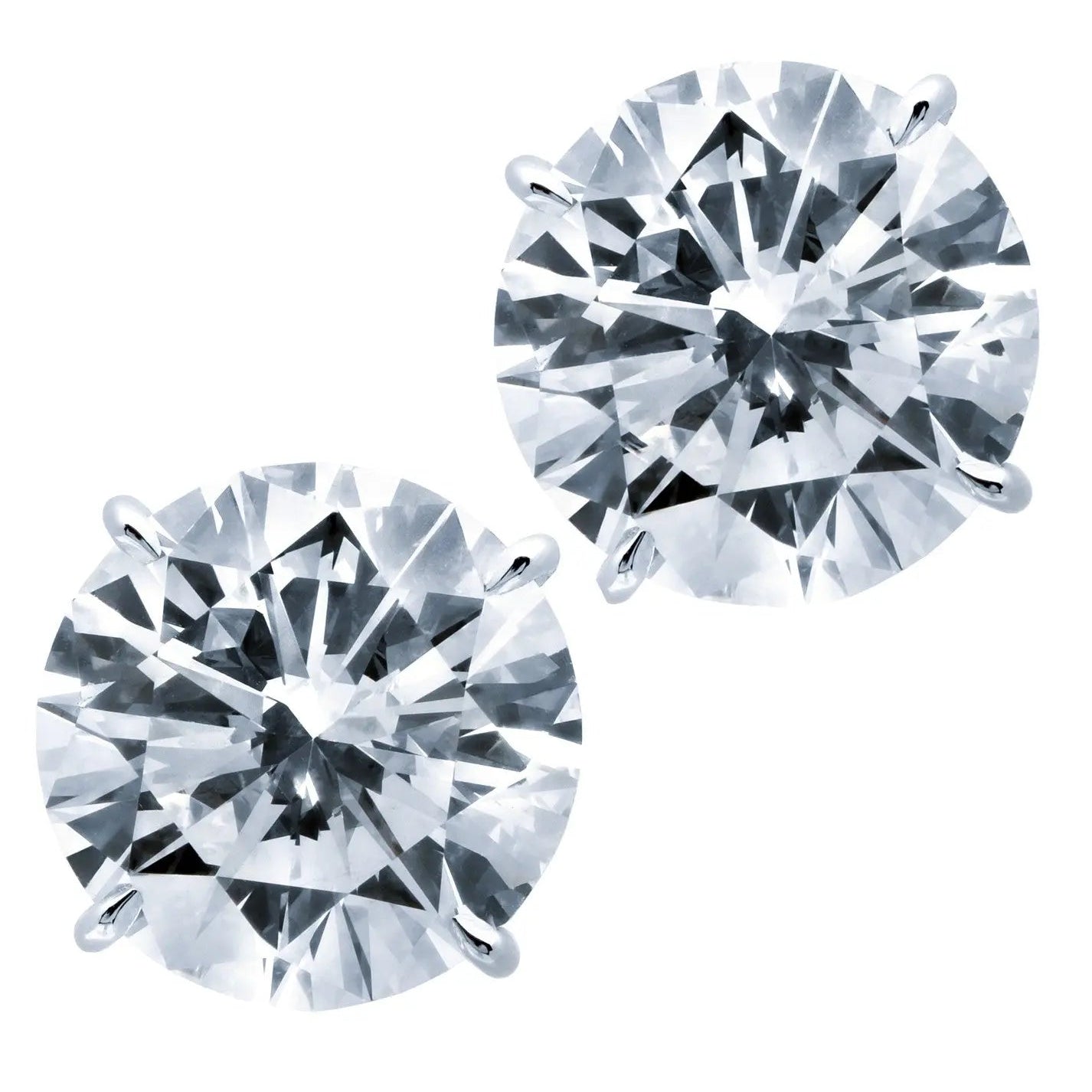 10Ct Platinum Diamond Earrings by Vivid Diamonds featuring exquisite round brilliant diamonds in F color, SI2 clarity, symbolizing timeless elegance.