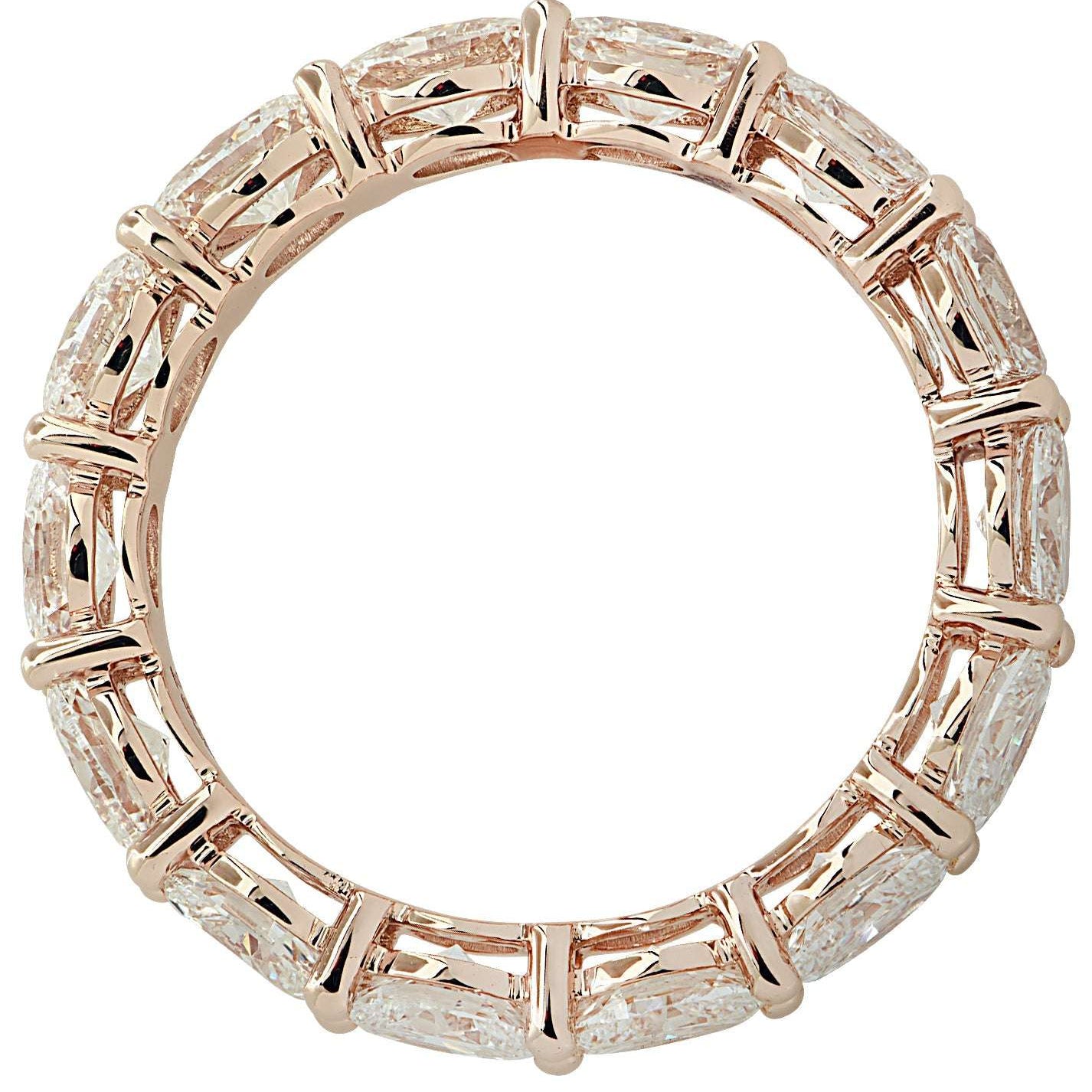 Vivid Diamonds 2.65 Carat East West Diamond Eternity Band in 18K Rose Gold, highlighting the elegant oval diamond arrangement and premium quality craftsmanship.