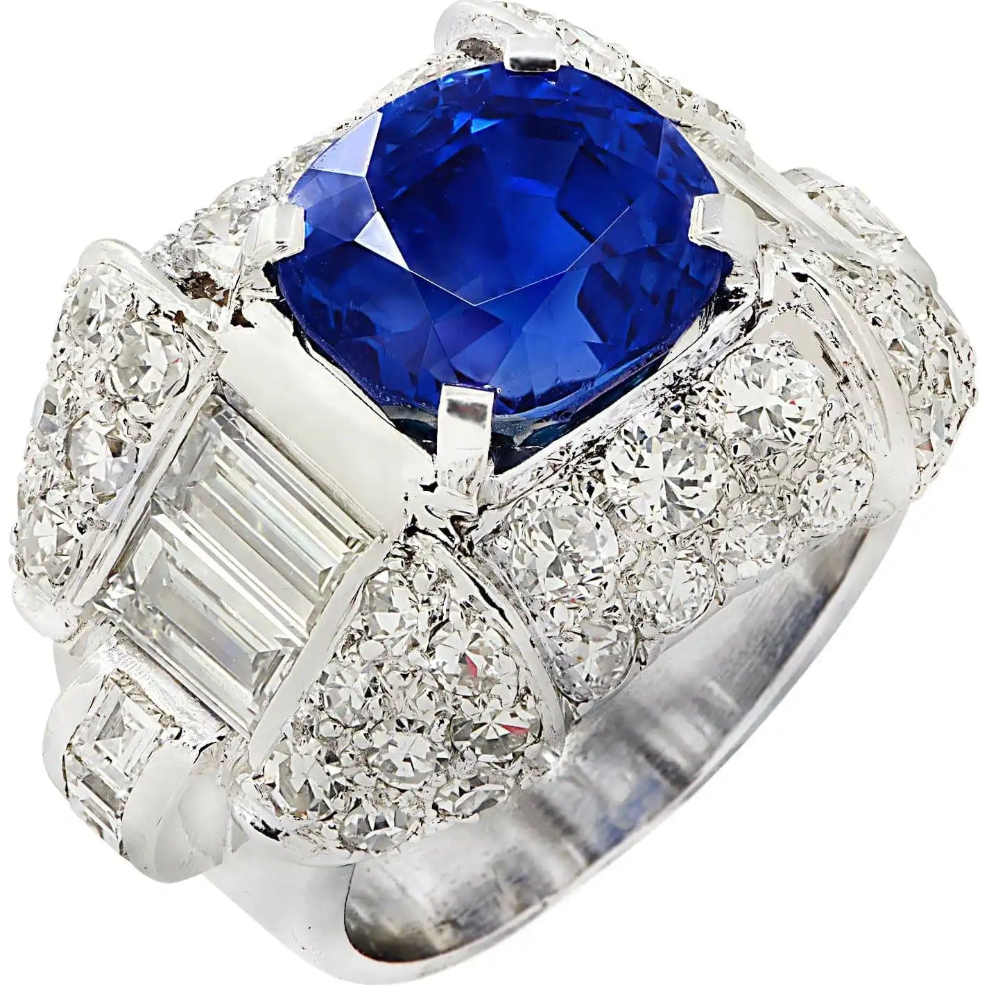 Bvlgari Burma No Heat Sapphire Necklace Earring Bracelet and Ring Suite -V47086