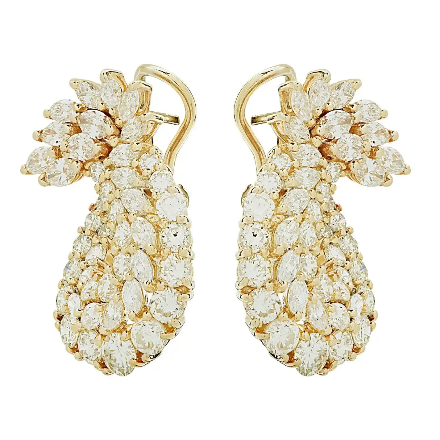 8 Carat Diamond Swirl Hoop Earrings -V45592