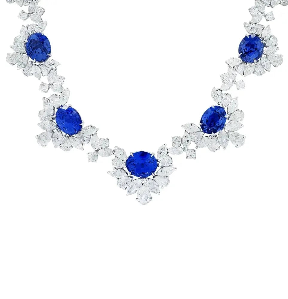Vivid Diamonds 40 Carat Diamond and Sapphire Necklace-V45626 - Vivid Diamonds