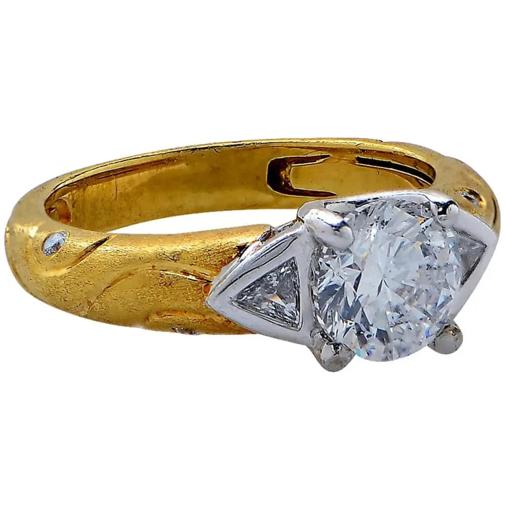 1.50ct Diamond Engagement Ring in 18k Yellow Gold - V6184 - Vivid Diamonds