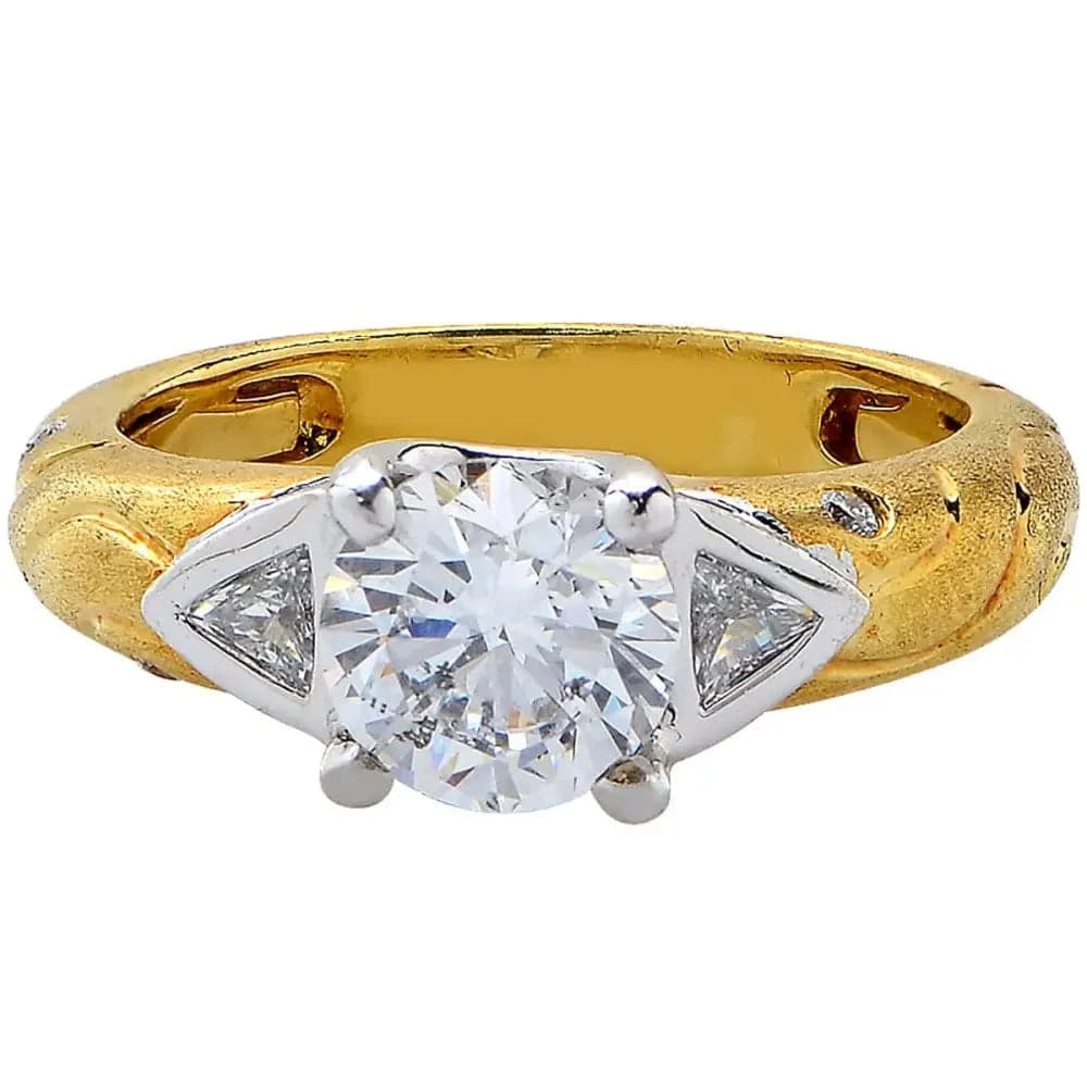 1.50ct Diamond Engagement Ring in 18k Yellow Gold - V6184 - Vivid Diamonds