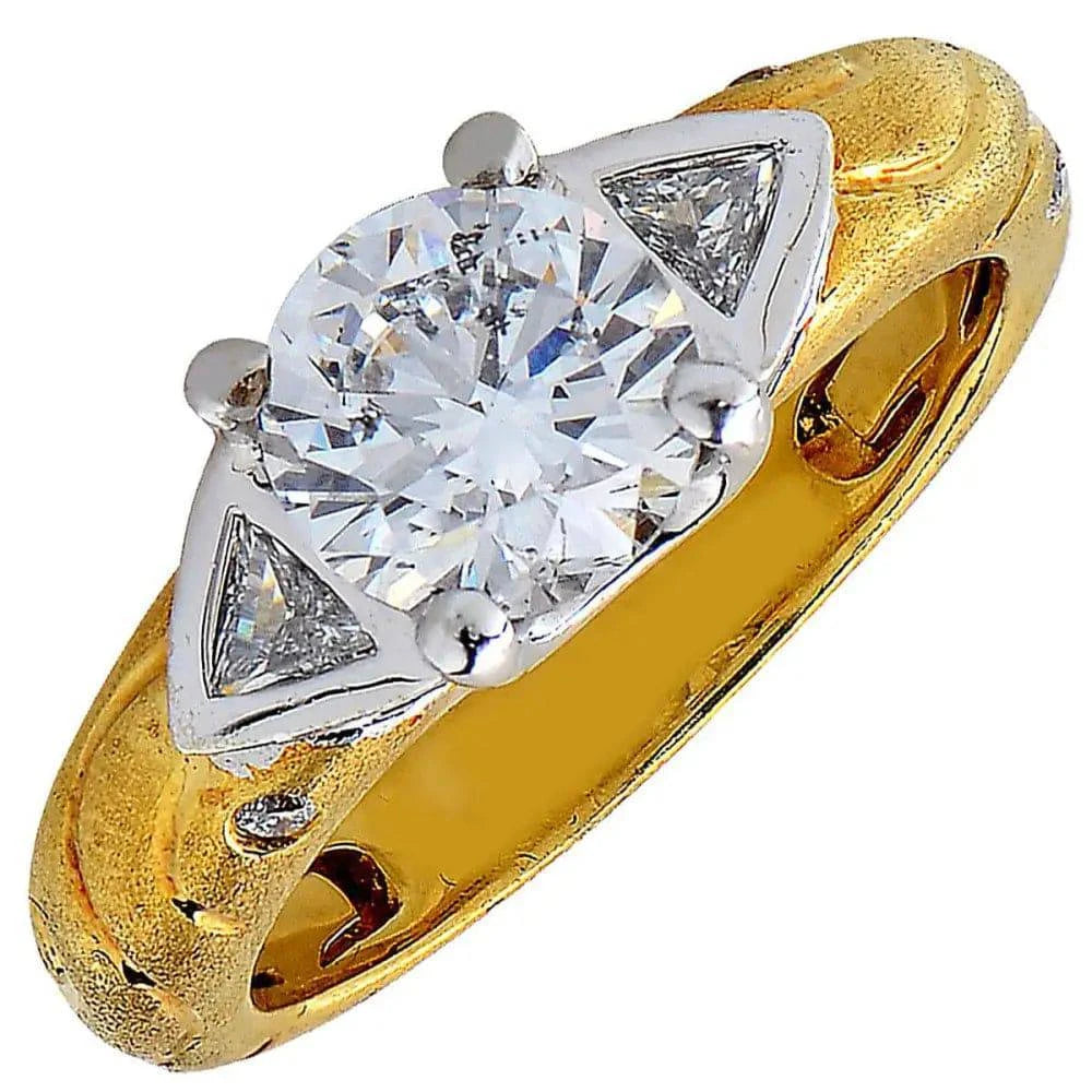 1.50ct Diamond Engagement Ring in 18k Yellow Gold - V6184 - Vivid Diamonds