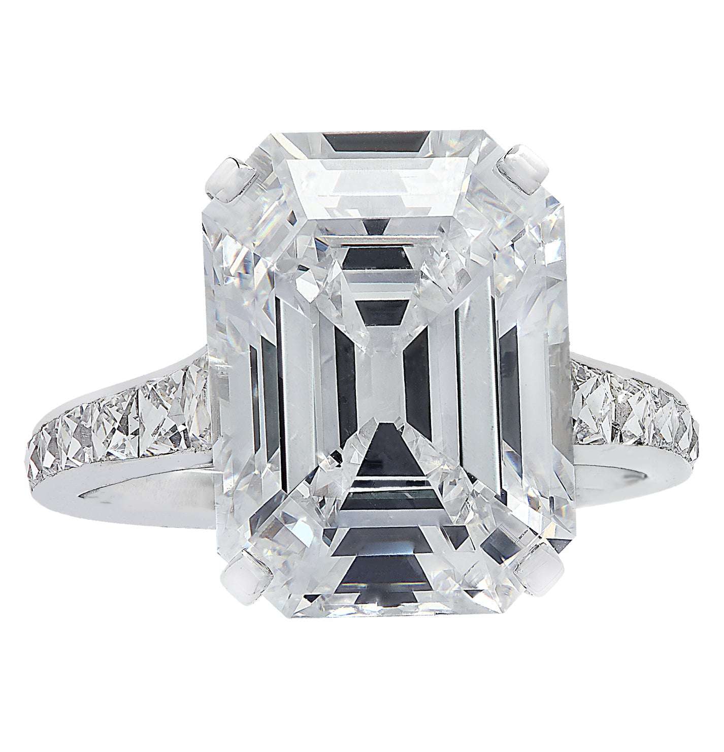 7ct Emerald Cut Diamond Engagement Ring in Platinum by VIVID – V30206 Vivid Diamonds