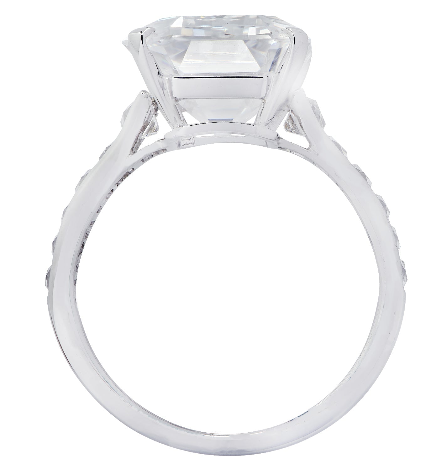 7ct Emerald Cut Diamond Engagement Ring in Platinum by VIVID – V30206 Vivid Diamonds