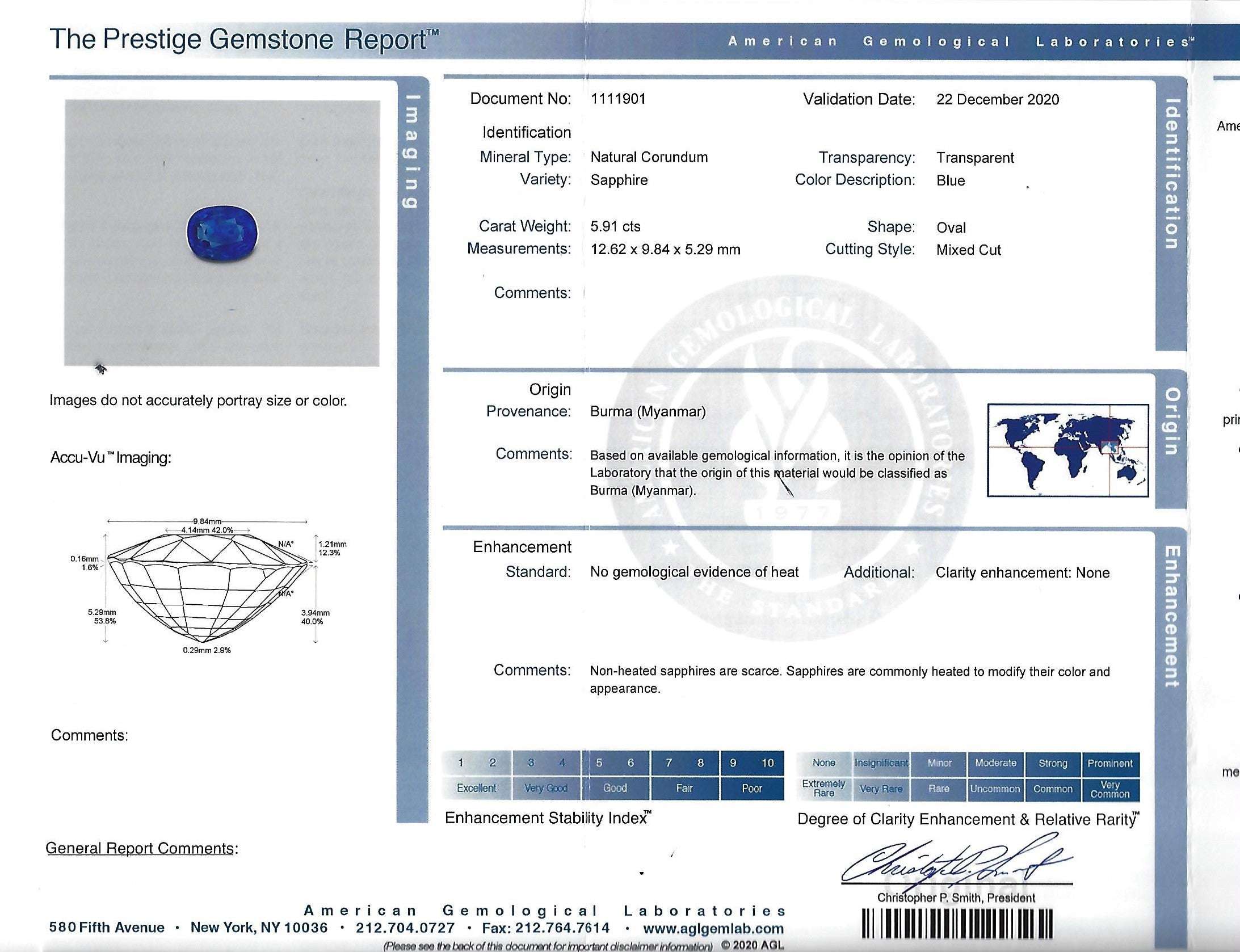 Vivid Diamonds AGL Certified 5.91 Carat Burma No Heat Sapphire & Diamond Ring -V31480 Vivid Diamonds