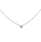 Elegant 1.03 Ct Old European Cut Diamond Pendant Necklace in 18k White Gold by Vivid Diamonds, featuring a sparkling bezel-set diamond on a delicate chain.