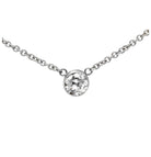 Vivid Diamonds 1.03 Ct Old European Cut Diamond Pendant Necklace in 18k White Gold, featuring a stunning bezel-set diamond on a delicate chain.