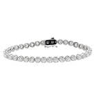 Elegant 14k White Gold Diamond Tennis Bracelet from Vivid Diamonds, adorned with 4.78ct round brilliant diamonds, perfect blend of sophistication and style.