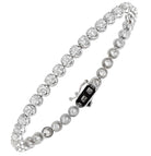 Stunning 14k White Gold Diamond Tennis Bracelet by Vivid Diamonds featuring 4.78 carats of round brilliant diamonds, showcasing luxury and elegance.