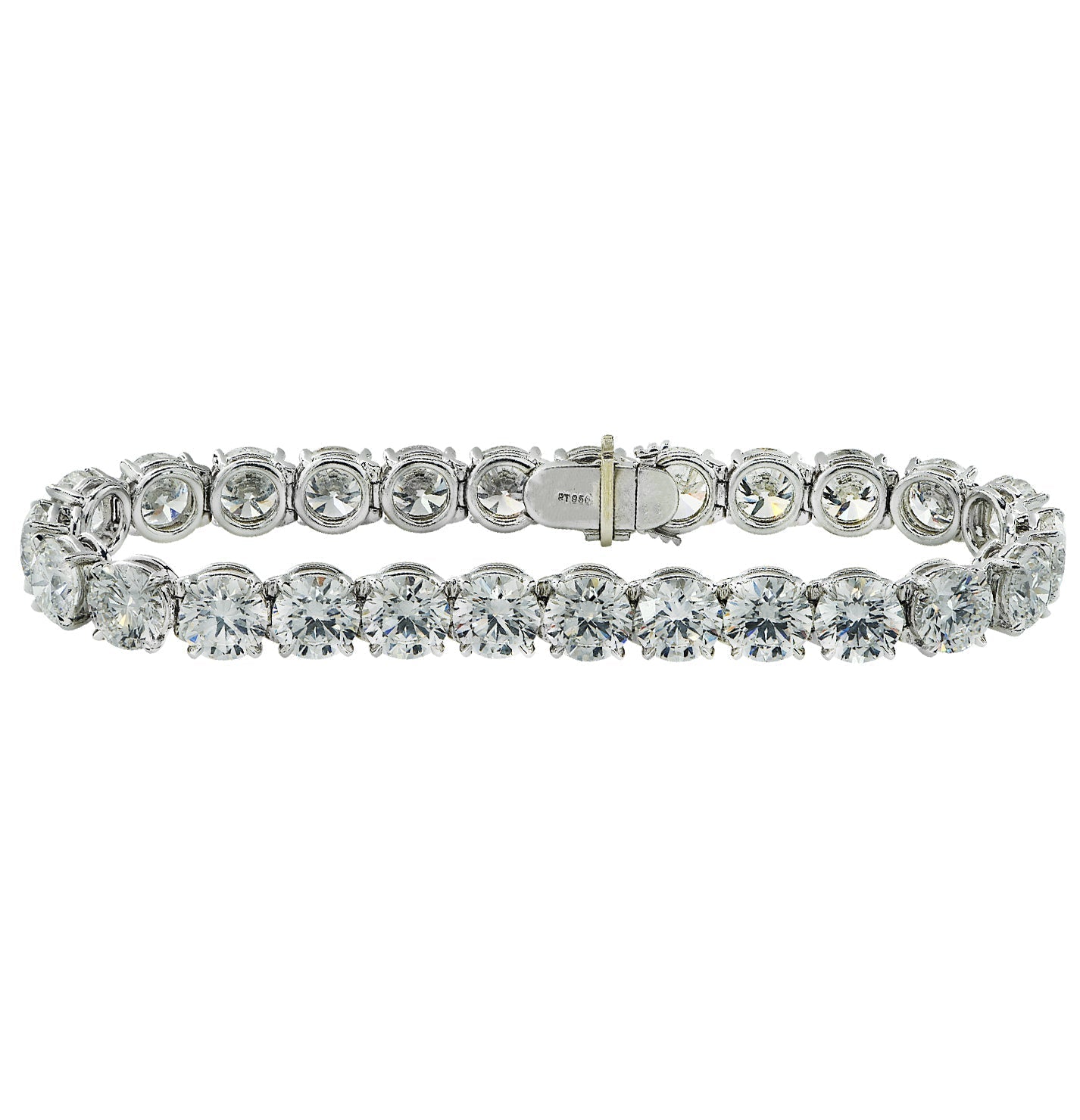 26ct Round Brilliant Diamond Tennis Bracelet in Platinum by VIVID – V35596 Vivid Diamonds