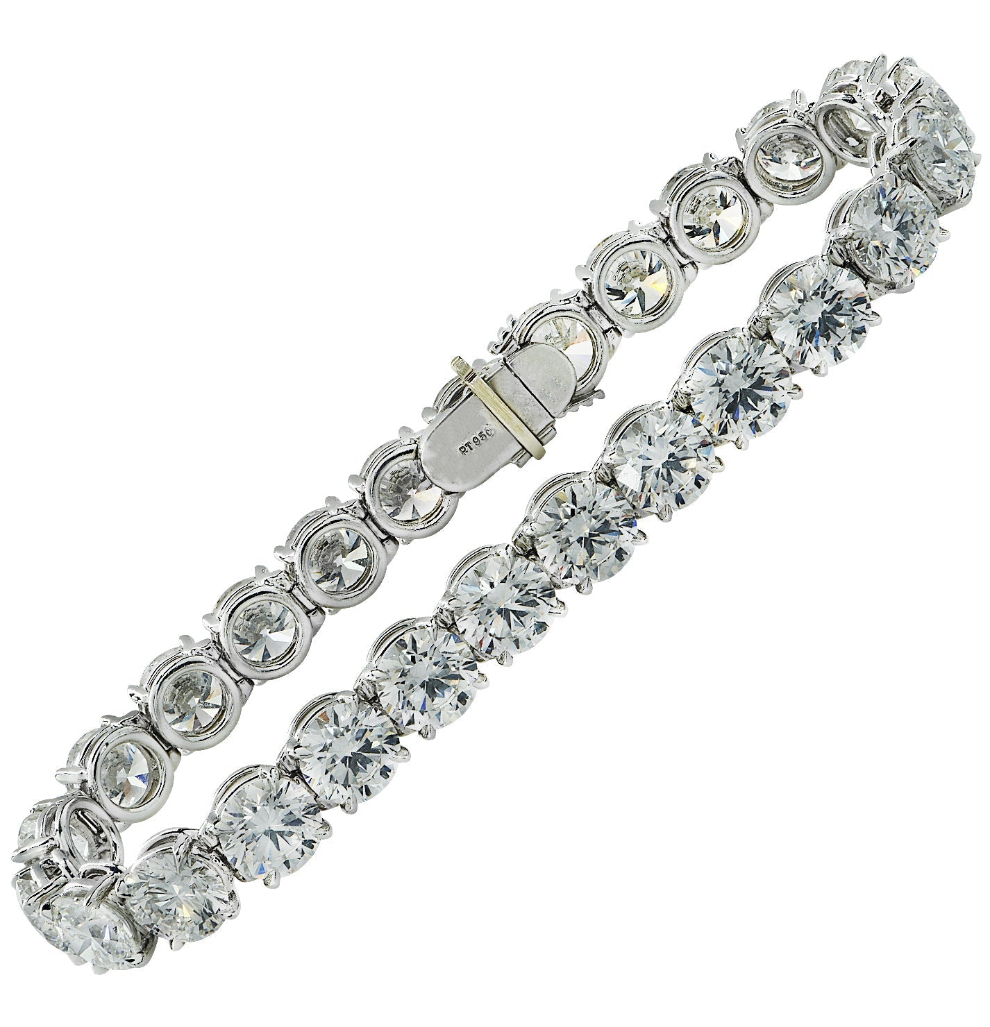26ct Round Brilliant Diamond Tennis Bracelet in Platinum by VIVID – V35596 Vivid Diamonds