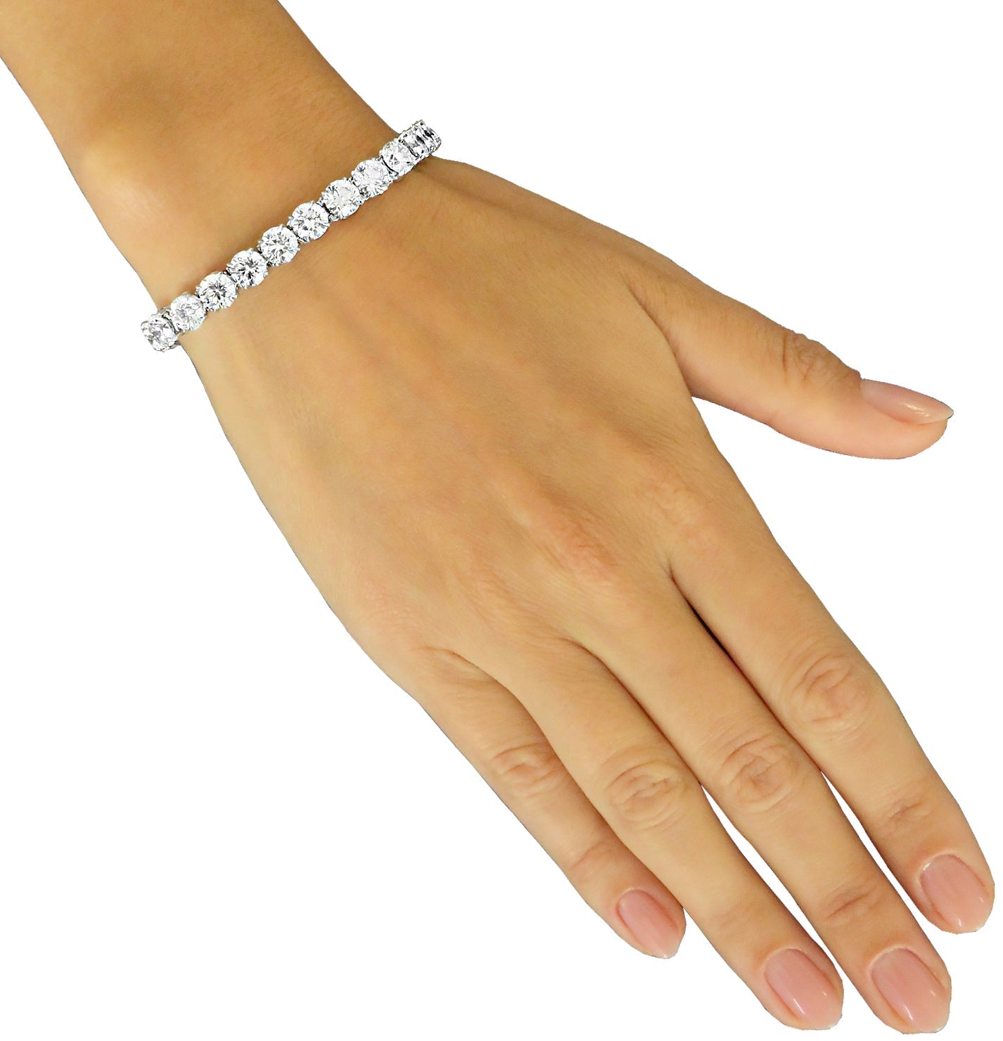 26ct Round Brilliant Diamond Tennis Bracelet in Platinum by VIVID – V35596 Vivid Diamonds