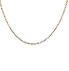 Exquisite Vivid Diamonds 6.42 Carat Straight Line Diamond Tennis Necklace featuring 168 round brilliant cut diamonds set in rose gold, showcasing luxury and elegance.