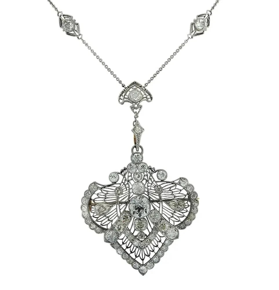 14.60 Carat Edwardian Brooch Pin/Necklace -V35815