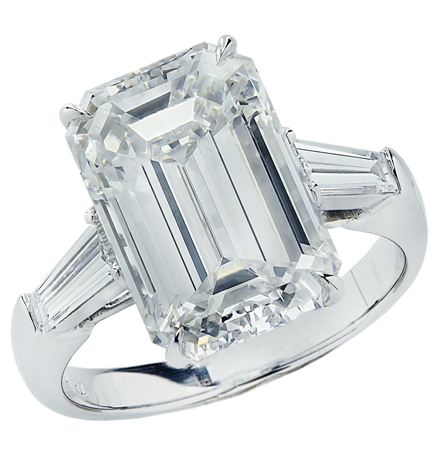 8.01 Carat Internally Flawless Emerald Cut Engagement Ring -V36932 - vividdiamonds