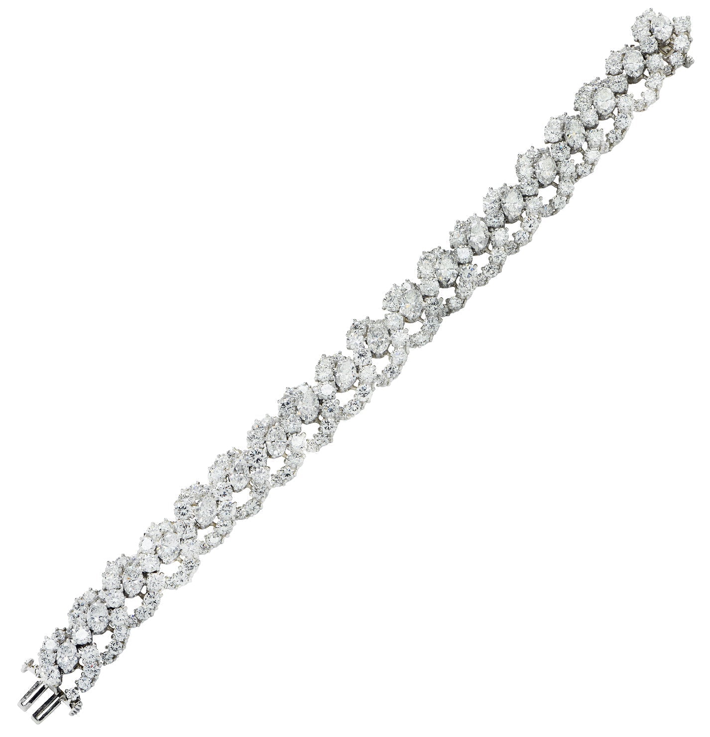 Oscar Heyman 29.41 Diamond Bangle Bracelet Circa 1963 -V37155 Vivid Diamonds