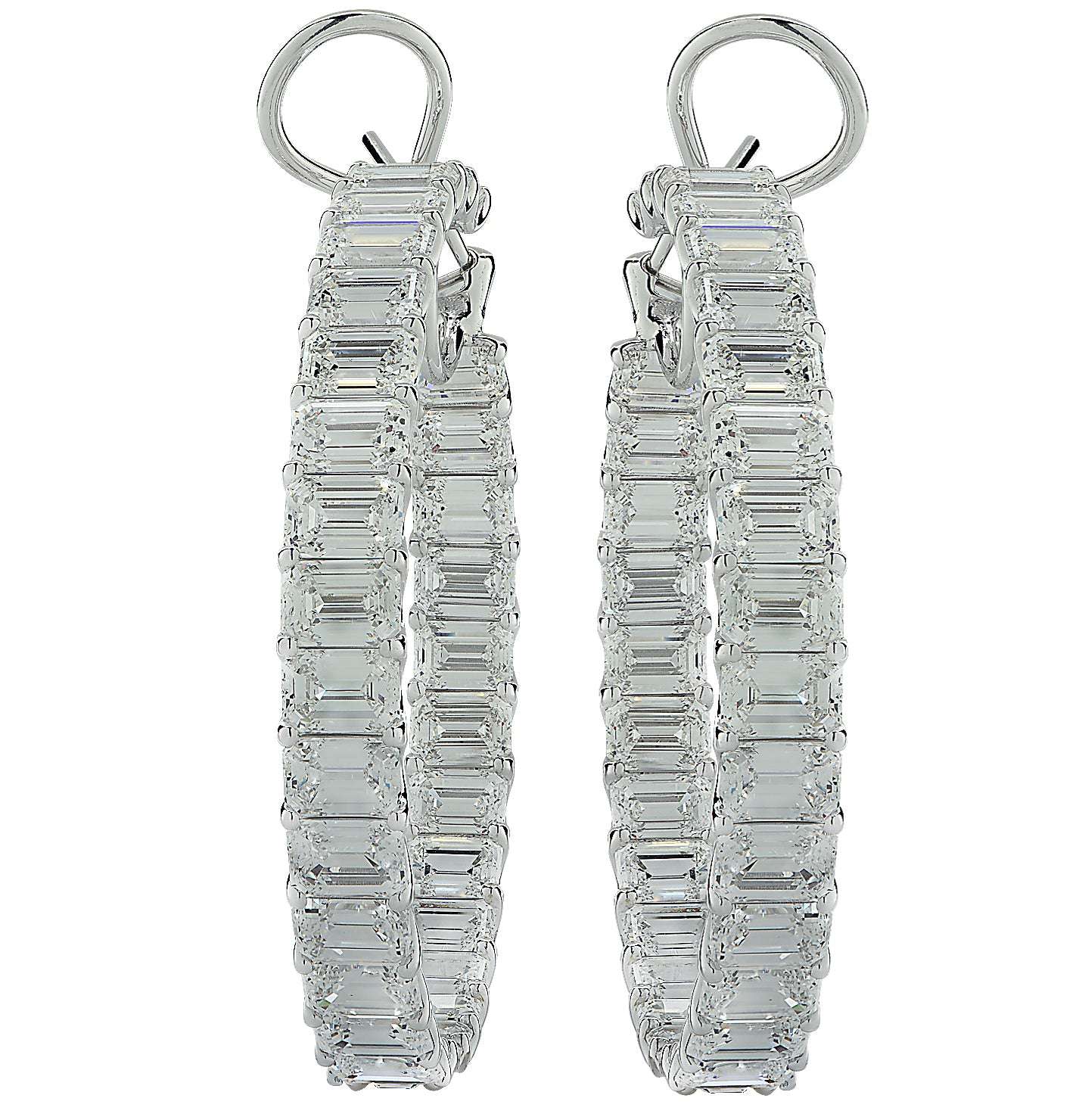 GIA Certified 29.77 Carat Emerald Cut Diamond In/Out Hoop