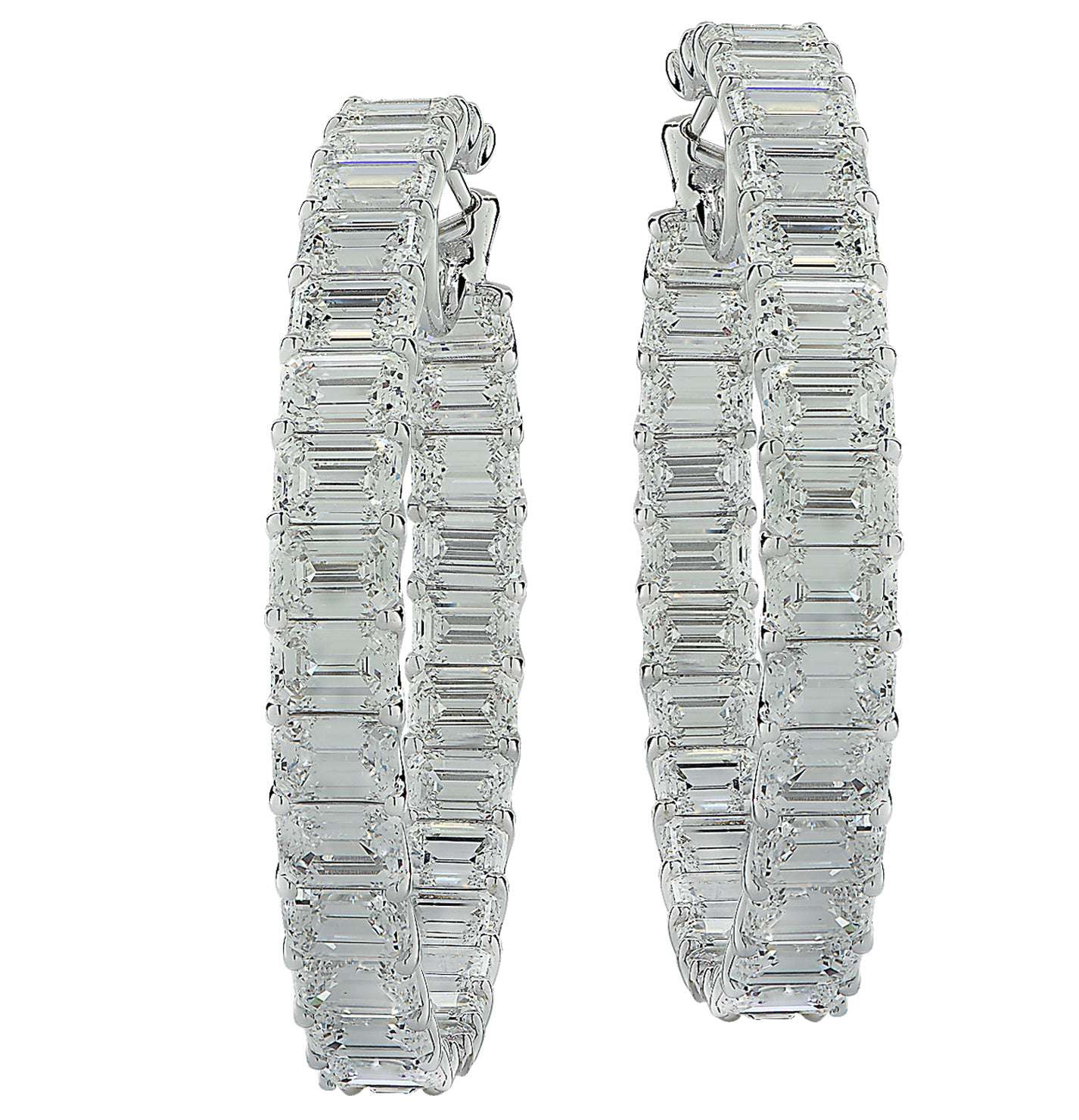 GIA Certified 29.77 Carat Emerald Cut Diamond In/Out Hoop