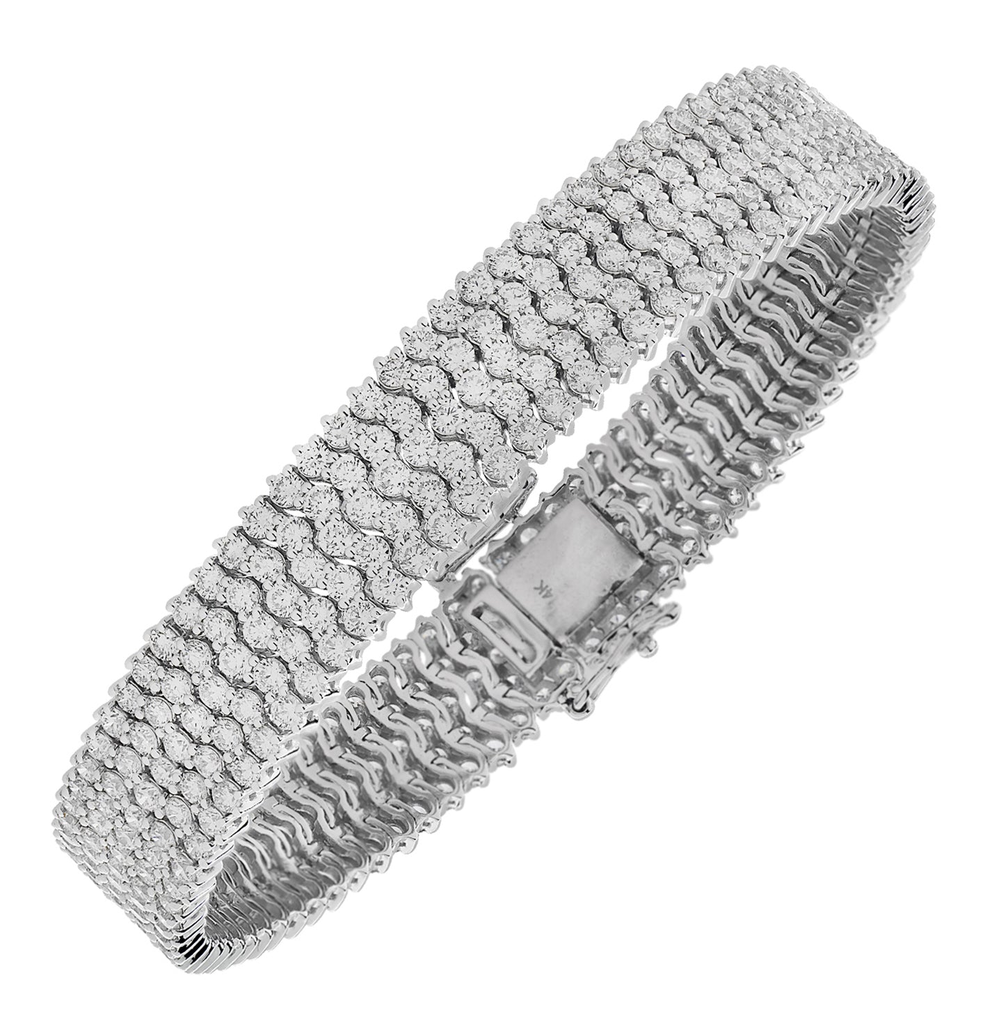 12.40 Carat Five Row Diamond Bracelet - V37952 Vivid Diamonds