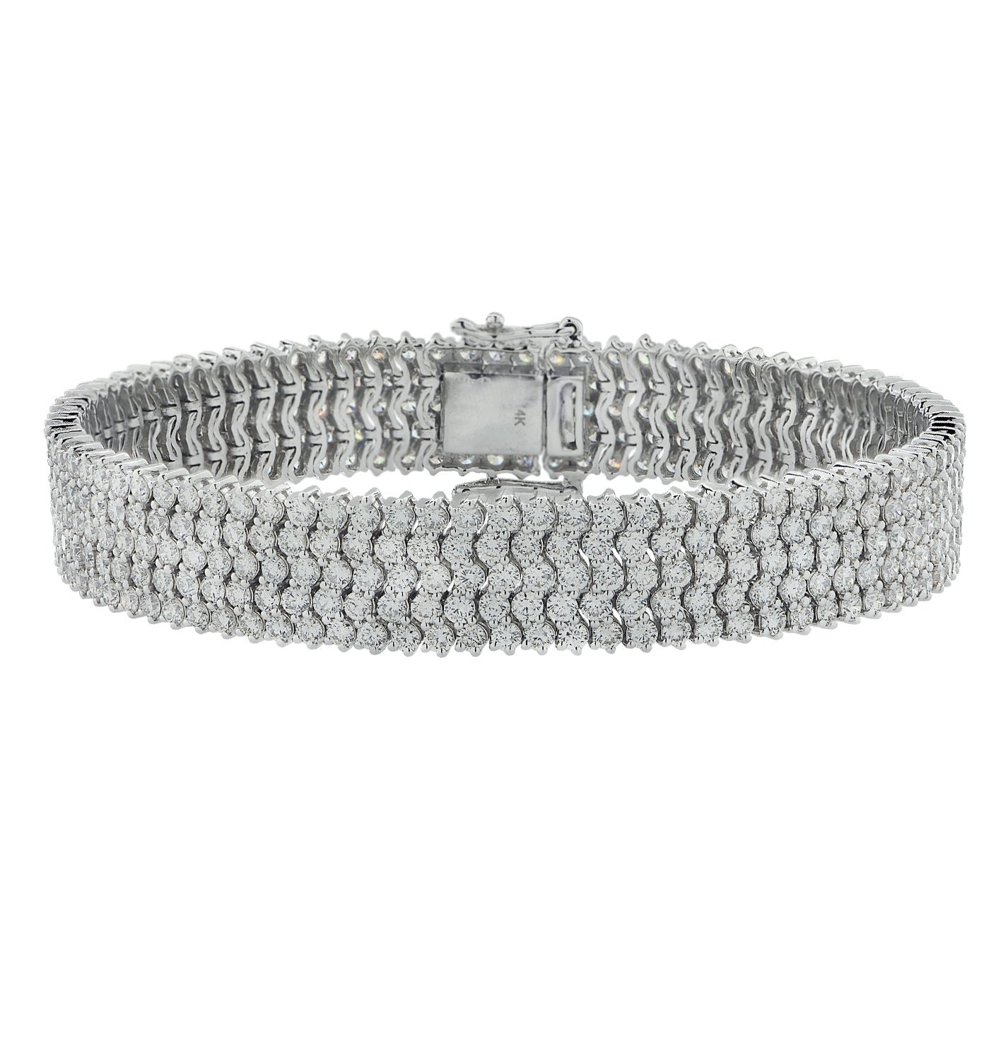 12.40 Carat Five Row Diamond Bracelet - V37952 Vivid Diamonds