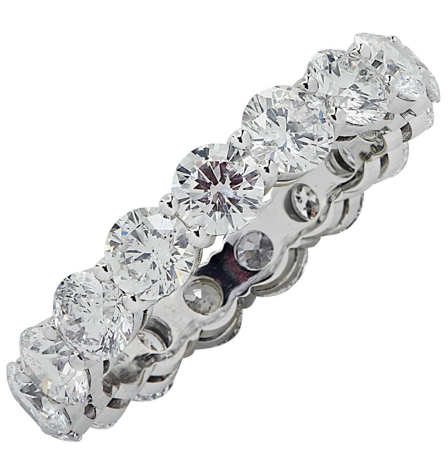 Luxury Vivid Diamonds 3.12 Carat Diamond Eternity Band featuring a stunning arrangement of round brilliant cut diamonds set in premium platinum.