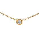Cartier D'Amour Diamond Necklace in 18k Yellow Gold featuring a round brilliant diamond, designed by Vivid Diamonds for timeless elegance.