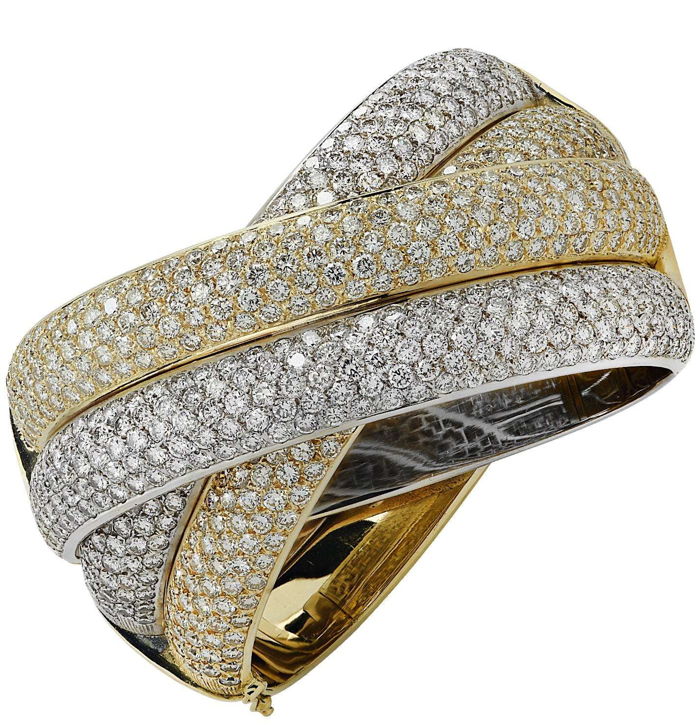 31 Carat Diamond Italian X Bangle Bracelet-V38302 Vivid Diamonds