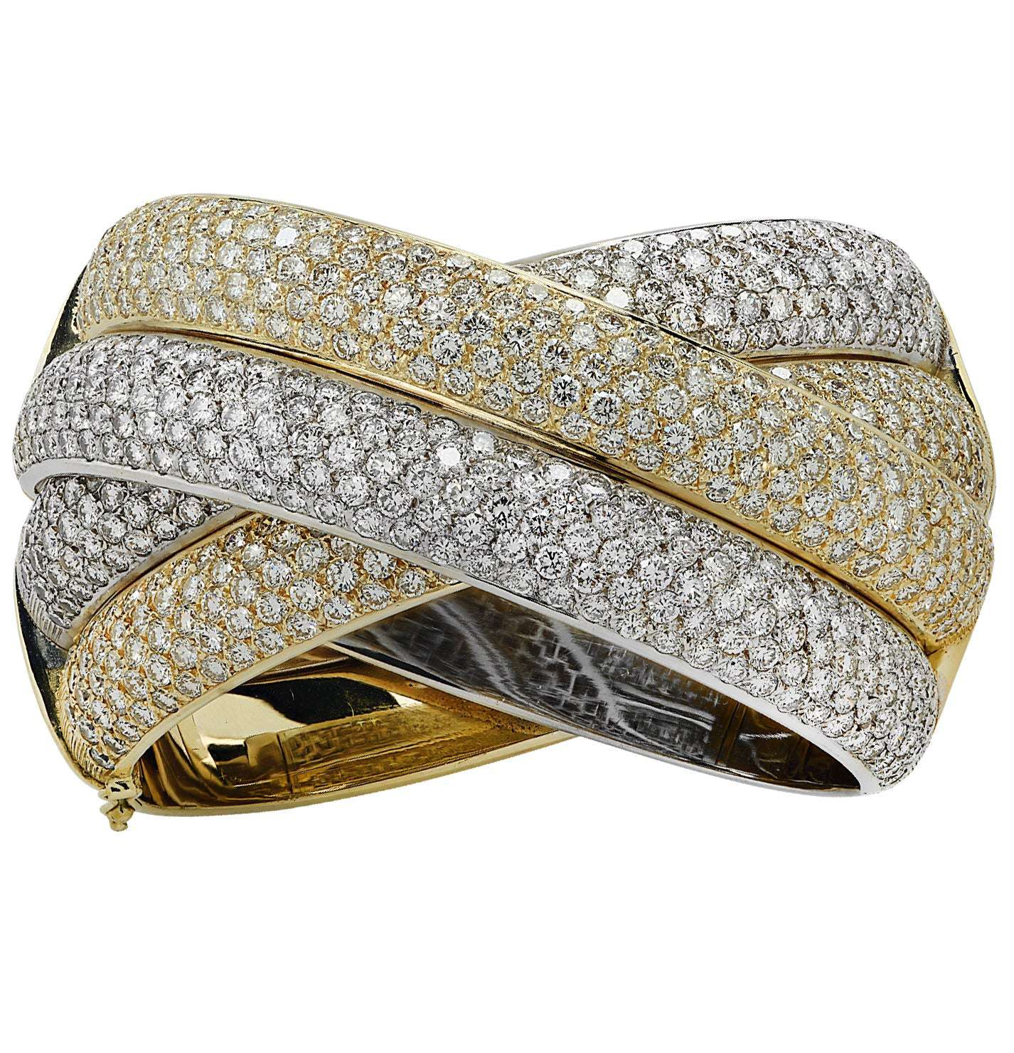 31 Carat Diamond Italian X Bangle Bracelet-V38302 Vivid Diamonds