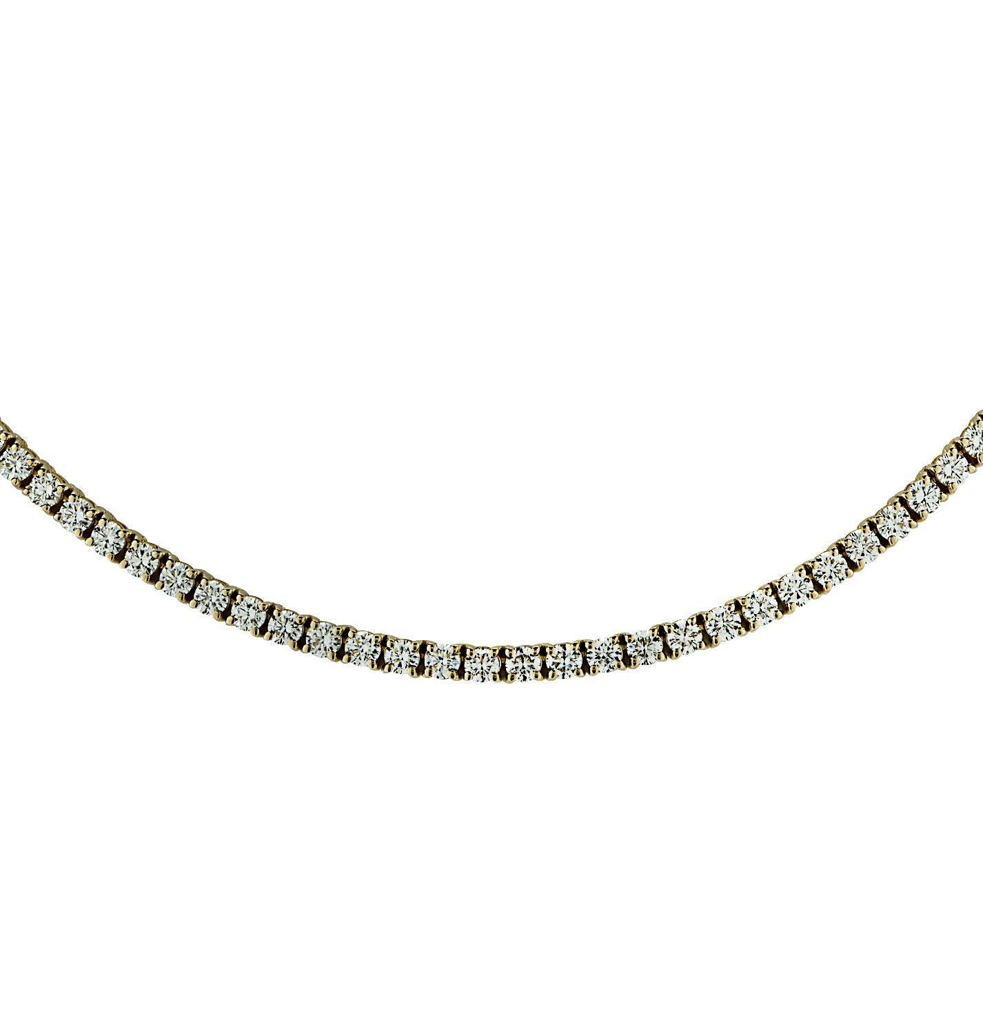 Vivid Diamonds 18.20 Carat Straight Line Diamond Tennis Necklace-V38429 Vivid Diamonds