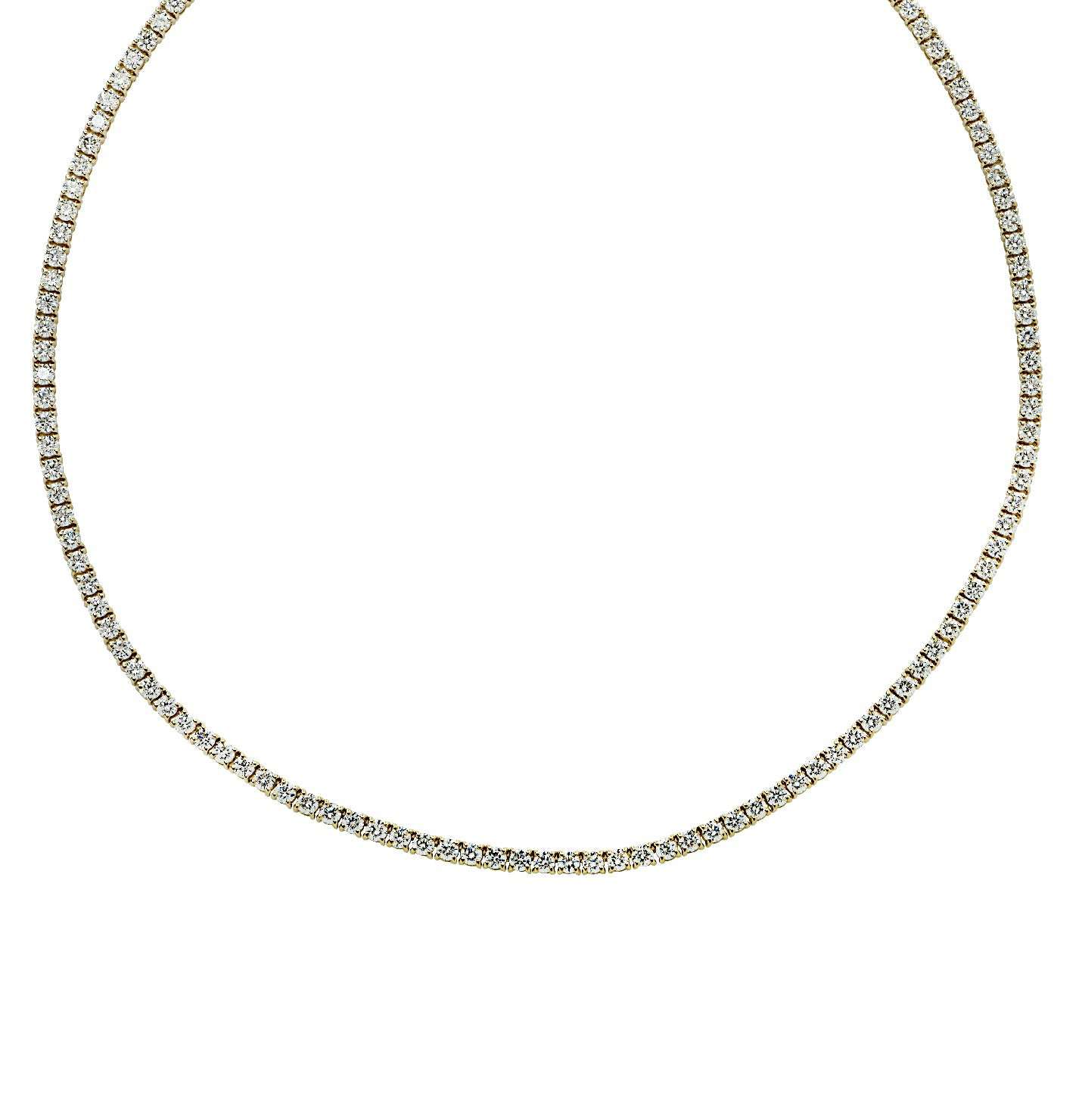 Vivid Diamonds 18.20 Carat Straight Line Diamond Tennis Necklace-V38429 Vivid Diamonds