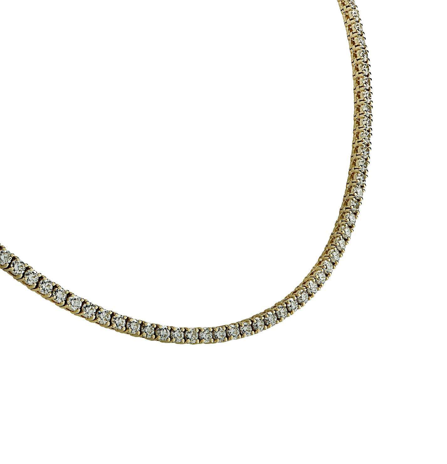 Vivid Diamonds 18.20 Carat Straight Line Diamond Tennis Necklace-V38429 Vivid Diamonds