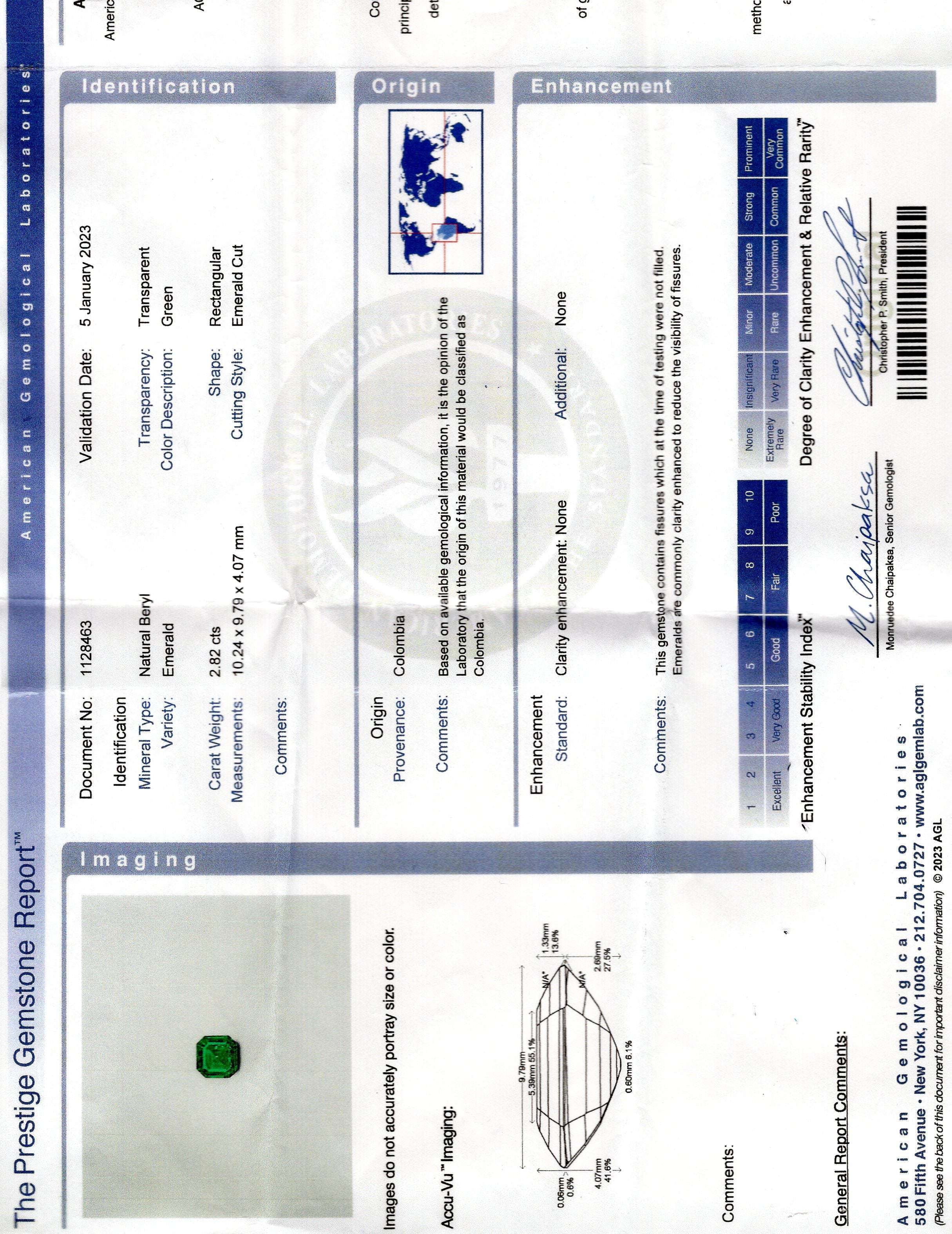 Exquisite 2.82 Carat Emerald Bracelet in Platinum & 18k Yellow Gold Vivid Diamonds