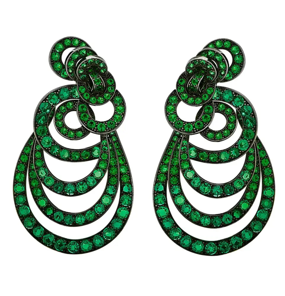 18 Carat Emerald Gypsy Style Earrings -V30162