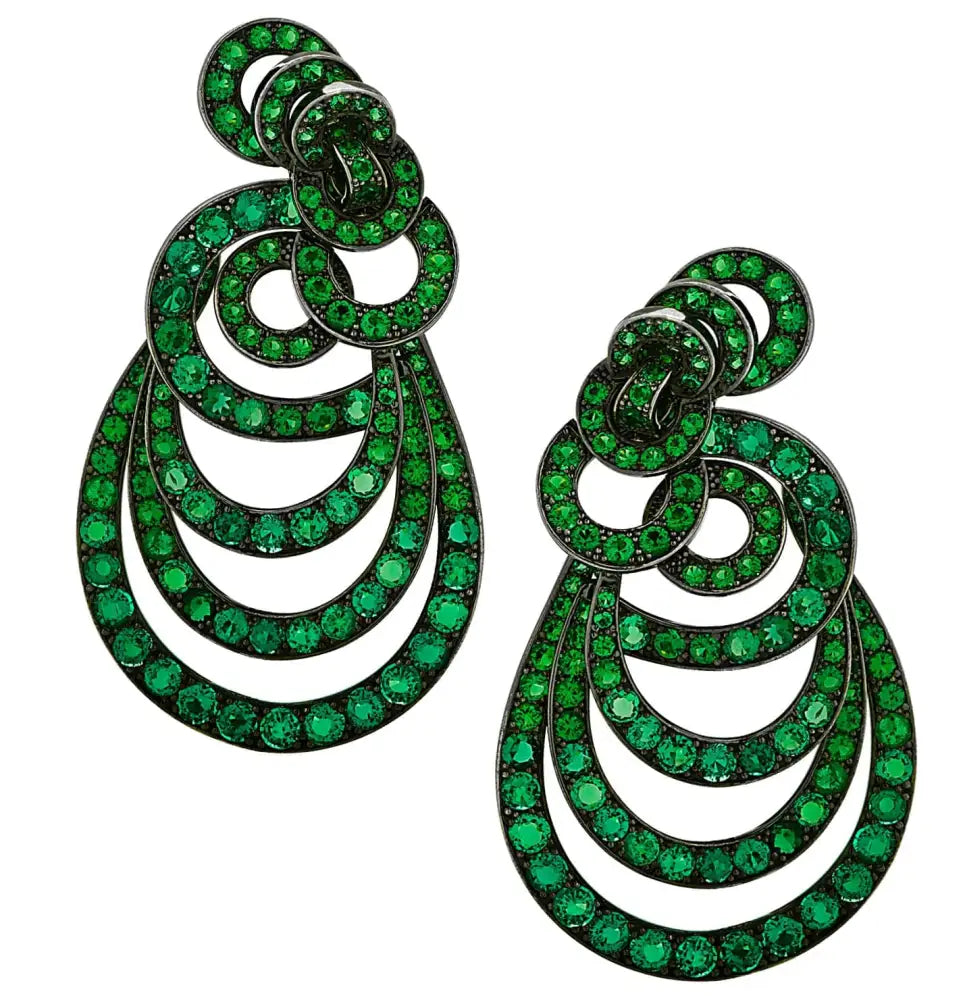 18 Carat Emerald Gypsy Style Earrings -V30162