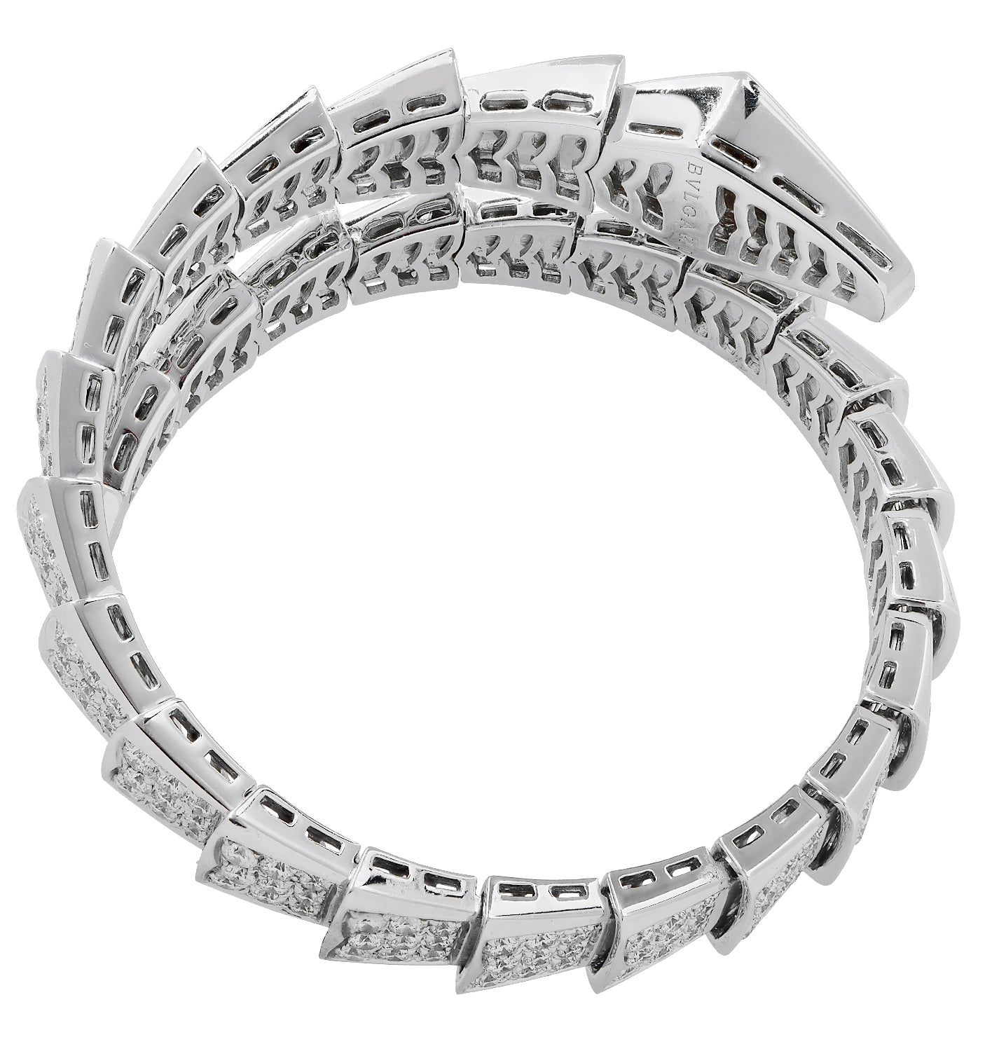 Bvlgari Serpenti Diamond Single Coil Viper Bangle  Bracelet-V43638 Vivid Diamonds
