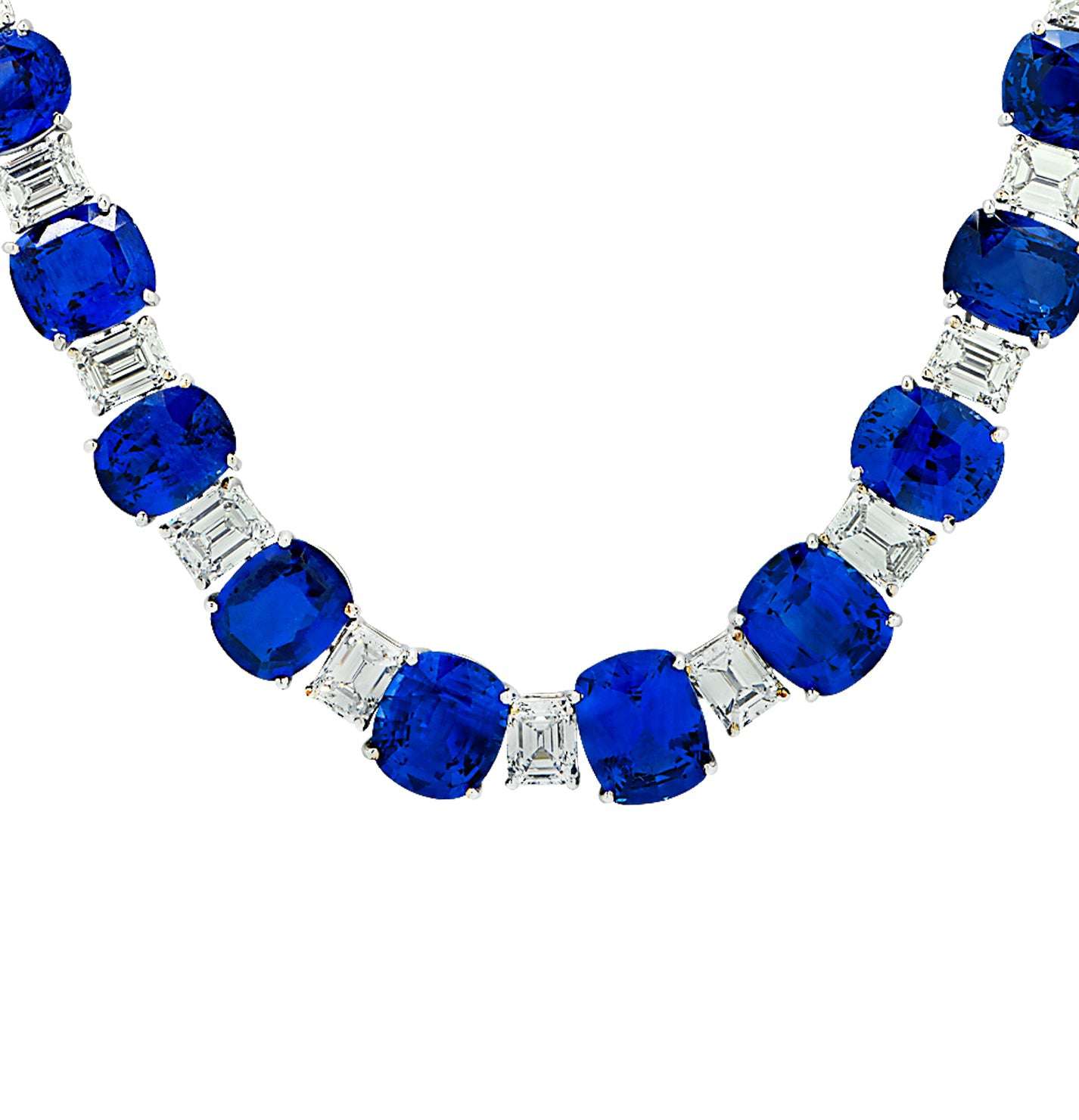 Sapphire and Diamond Platinum Necklace by VIVID – V43655 Vivid Diamonds